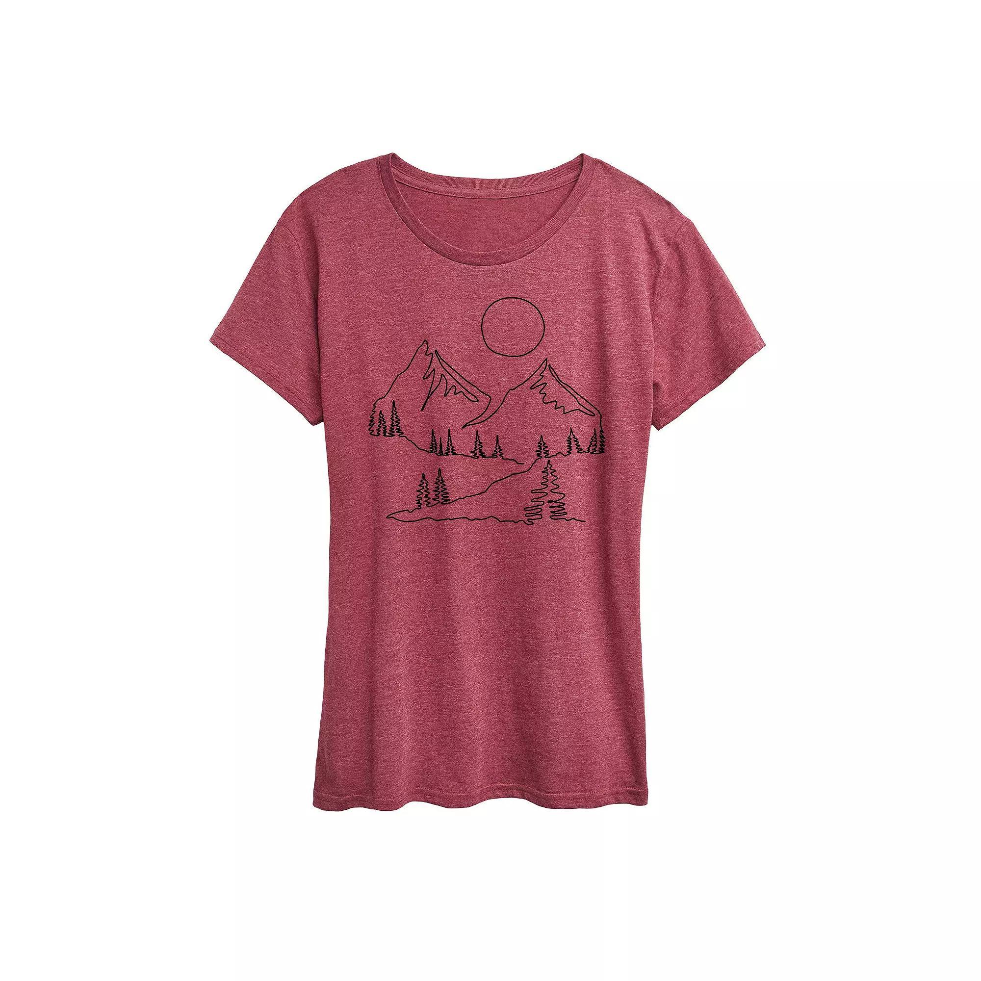 Womens Mountain Line Drawing Graphic Tee Product Image