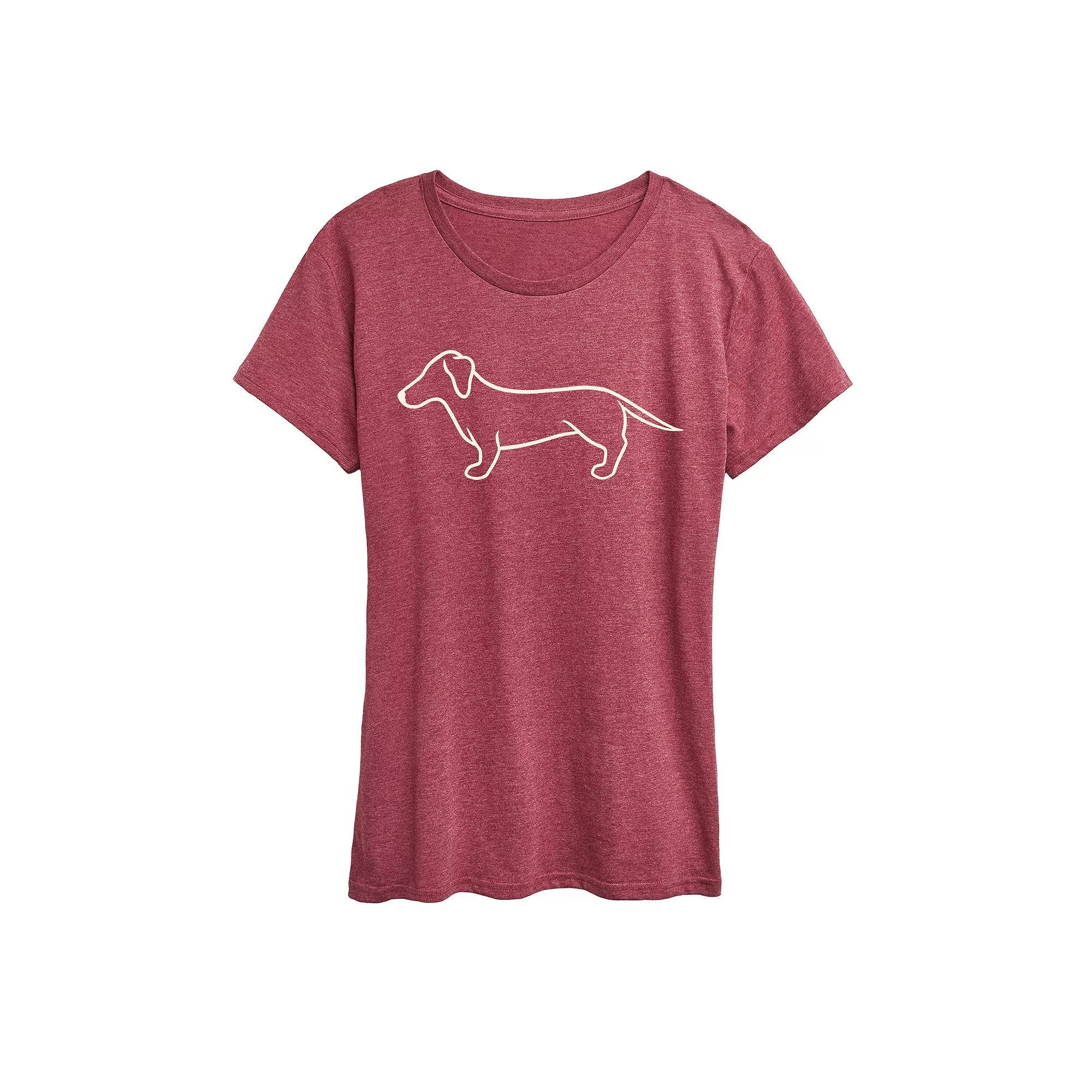 Womens Cat Outlines Graphic Tee Grey Dark Red Product Image