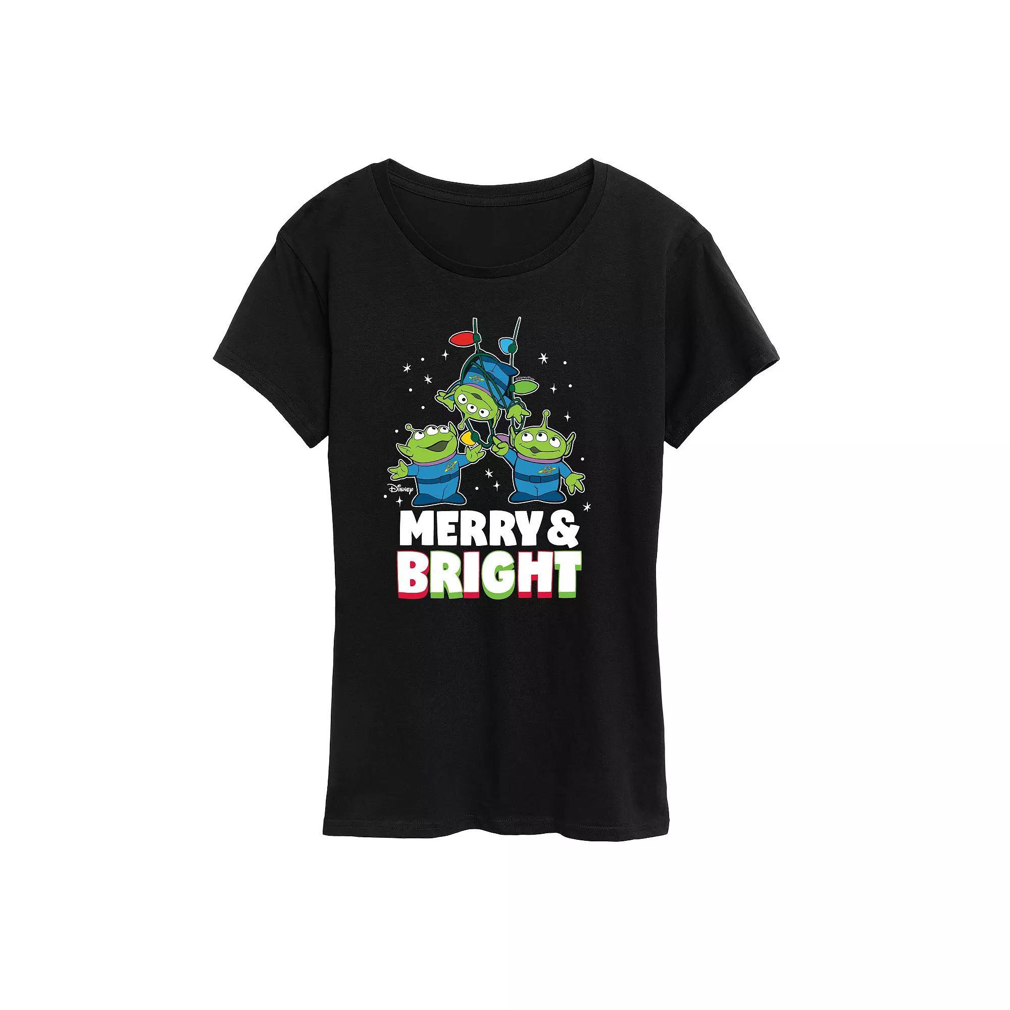 Disney / Pixar's Toy Story Women's Merry And Bright Graphic Tee, Girl's, Size: Medium, Heather Grey Product Image