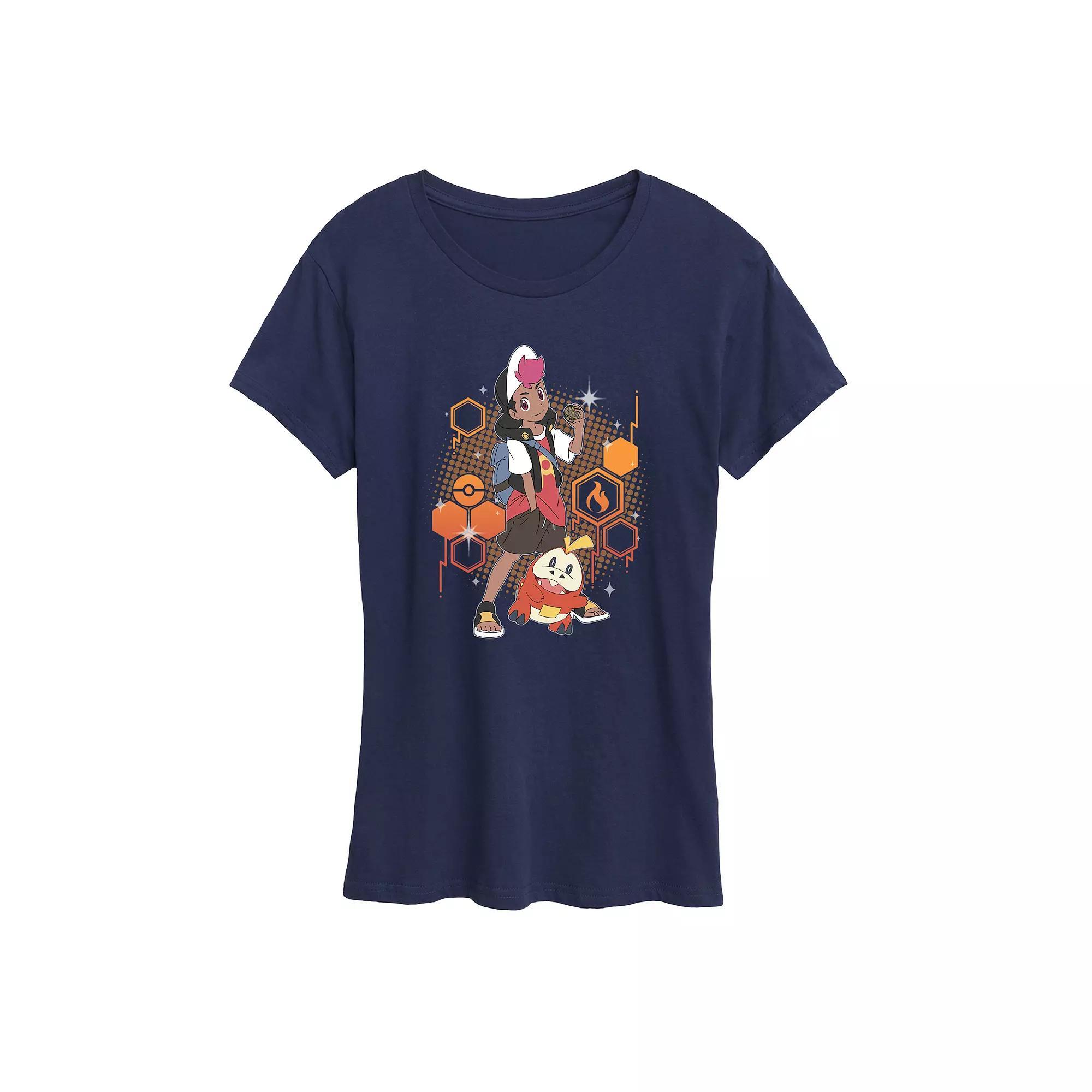 Womens Pokemon Roy & Fuecoco Graphic Tee Blue Product Image