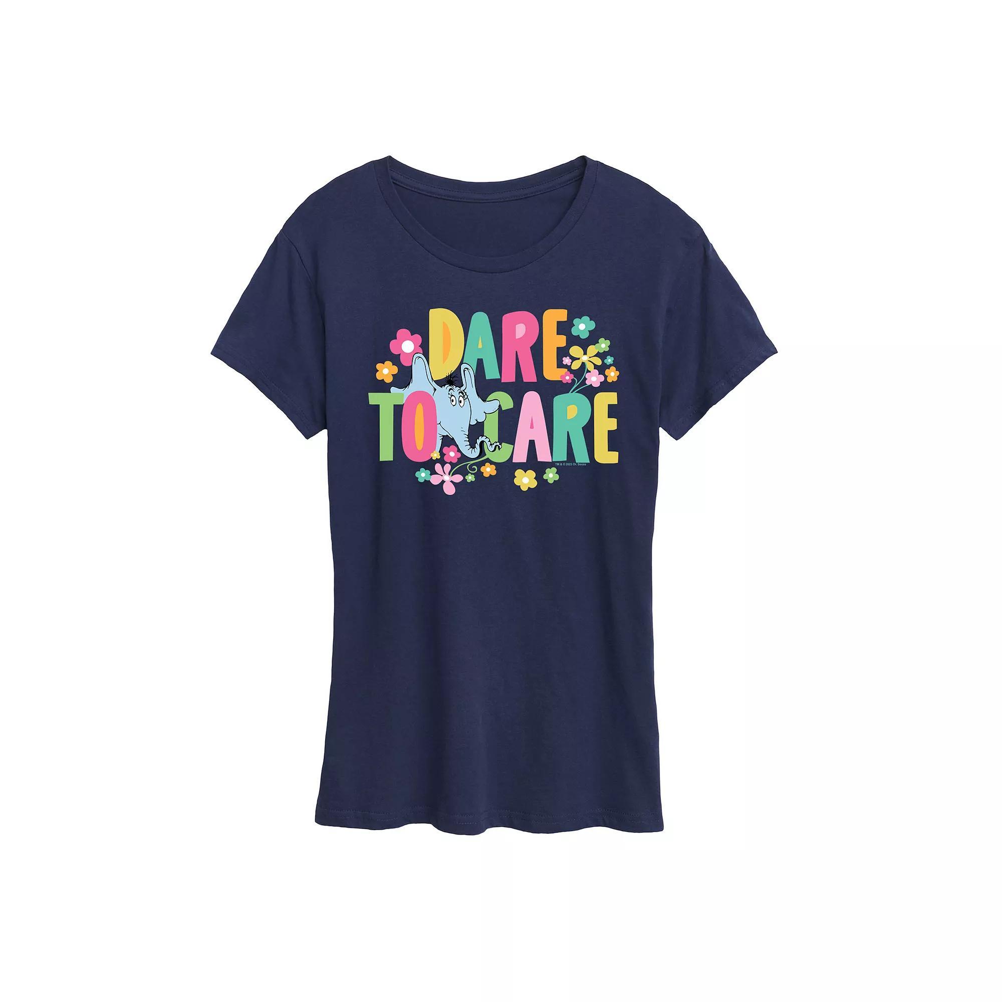 Womens Dr. Seuss Dare To Care Graphic Tee, Girls Blue Product Image