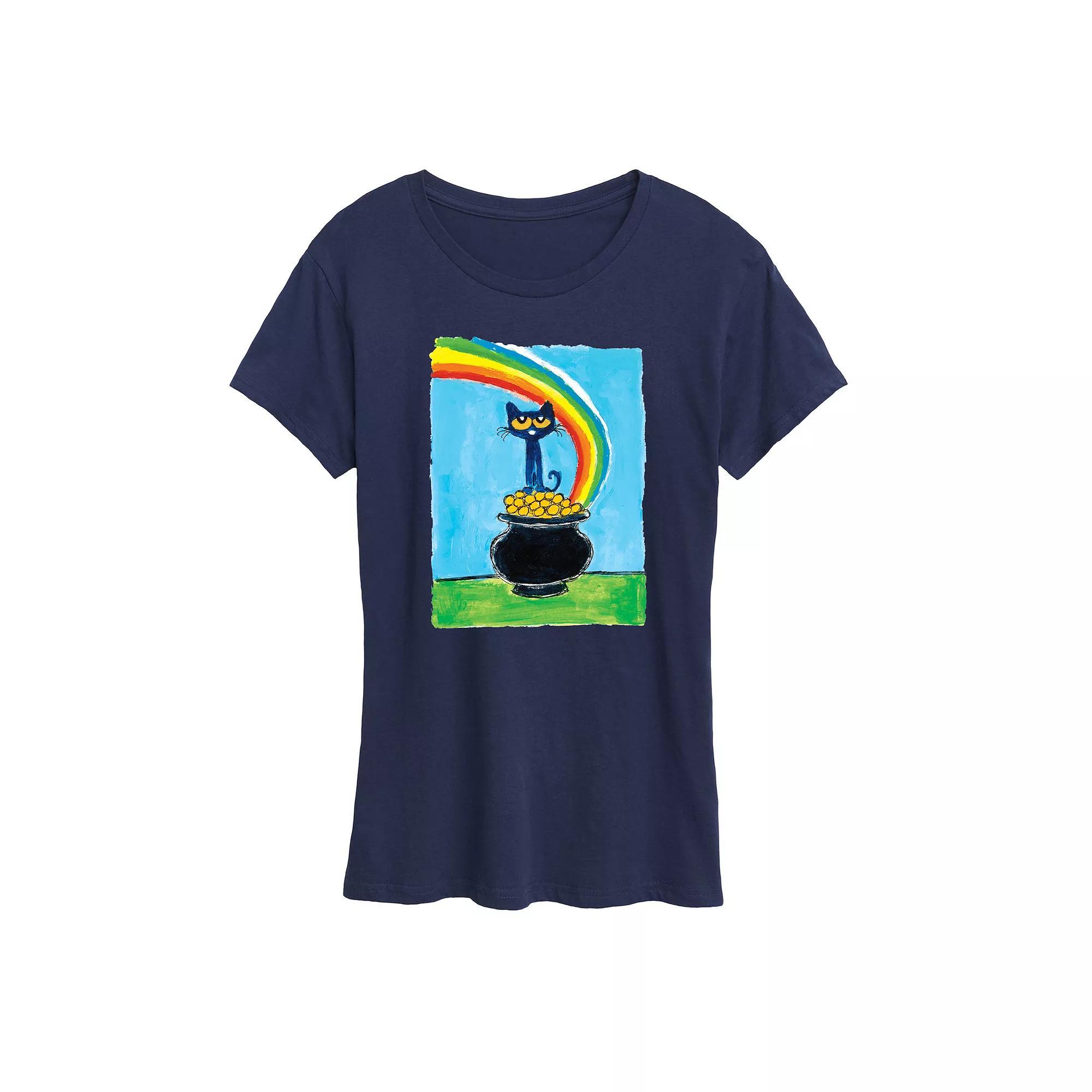 Womens Pete The Cat Rainbow Pot Of Gold Graphic Tee Blue Product Image