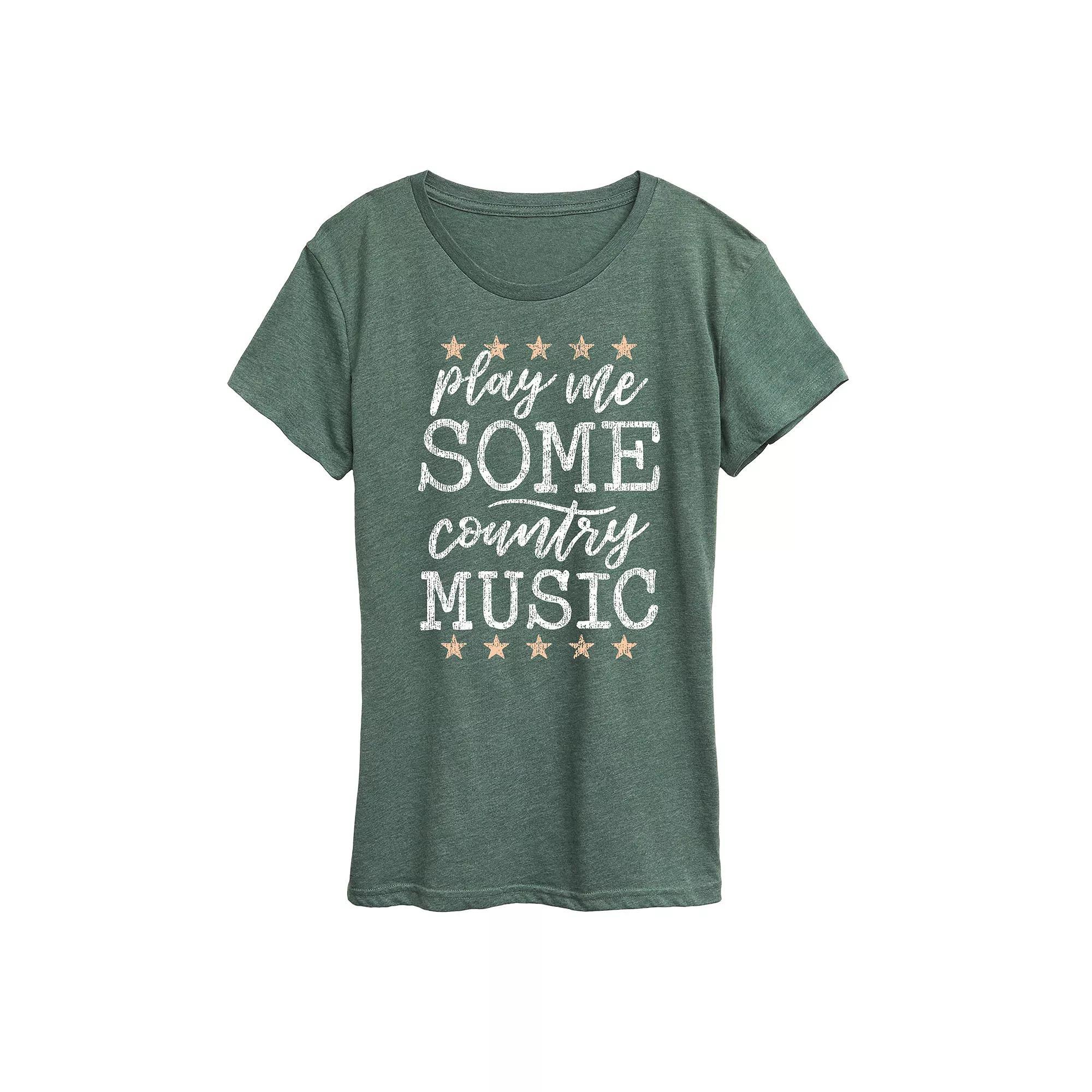 Women's Play Me Some Country Music Graphic Tee, Size: Small, Heather Grey Product Image