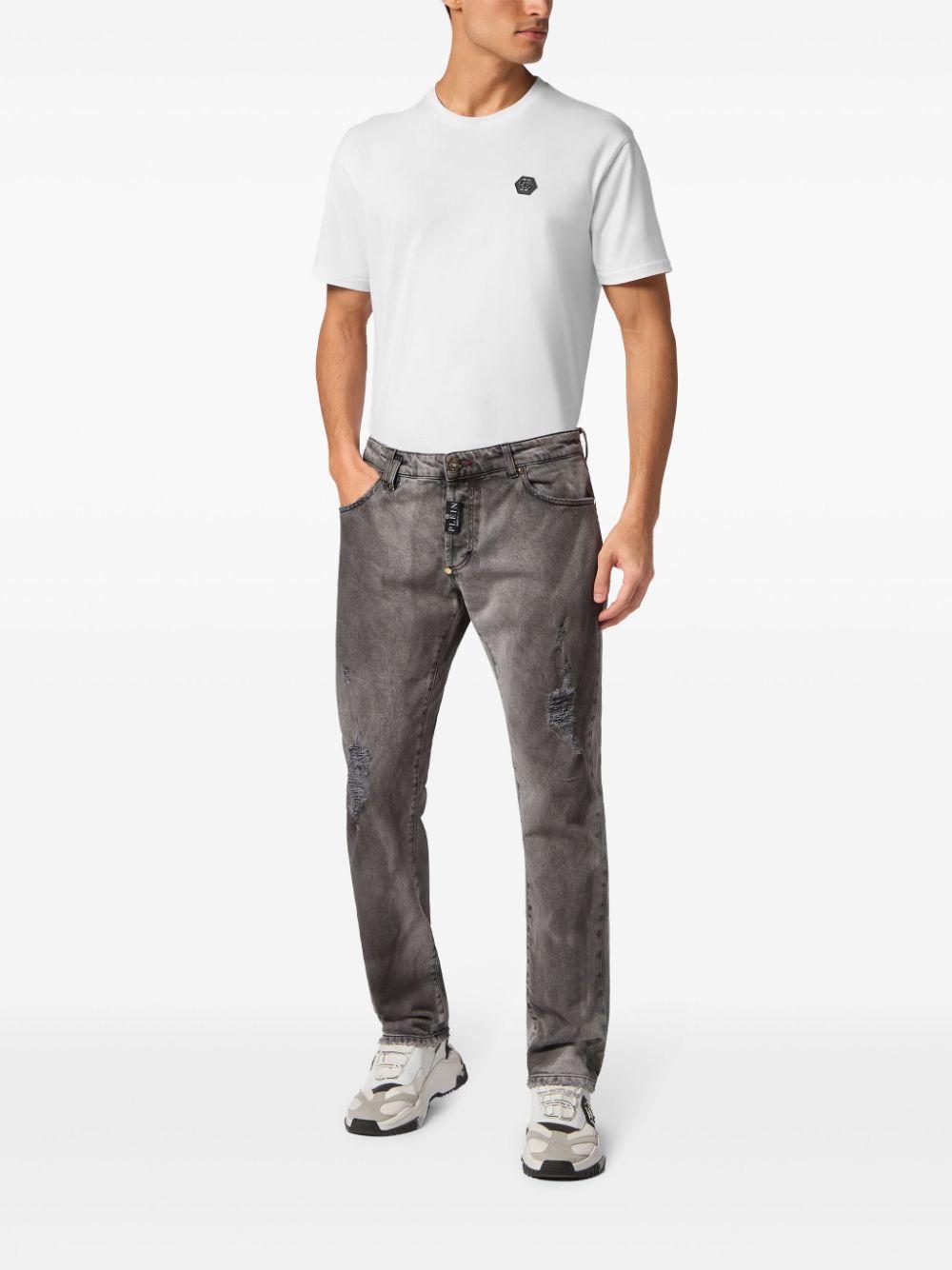 PHILIPP PLEIN Low-rise Straight-leg Jeans In Grey Product Image