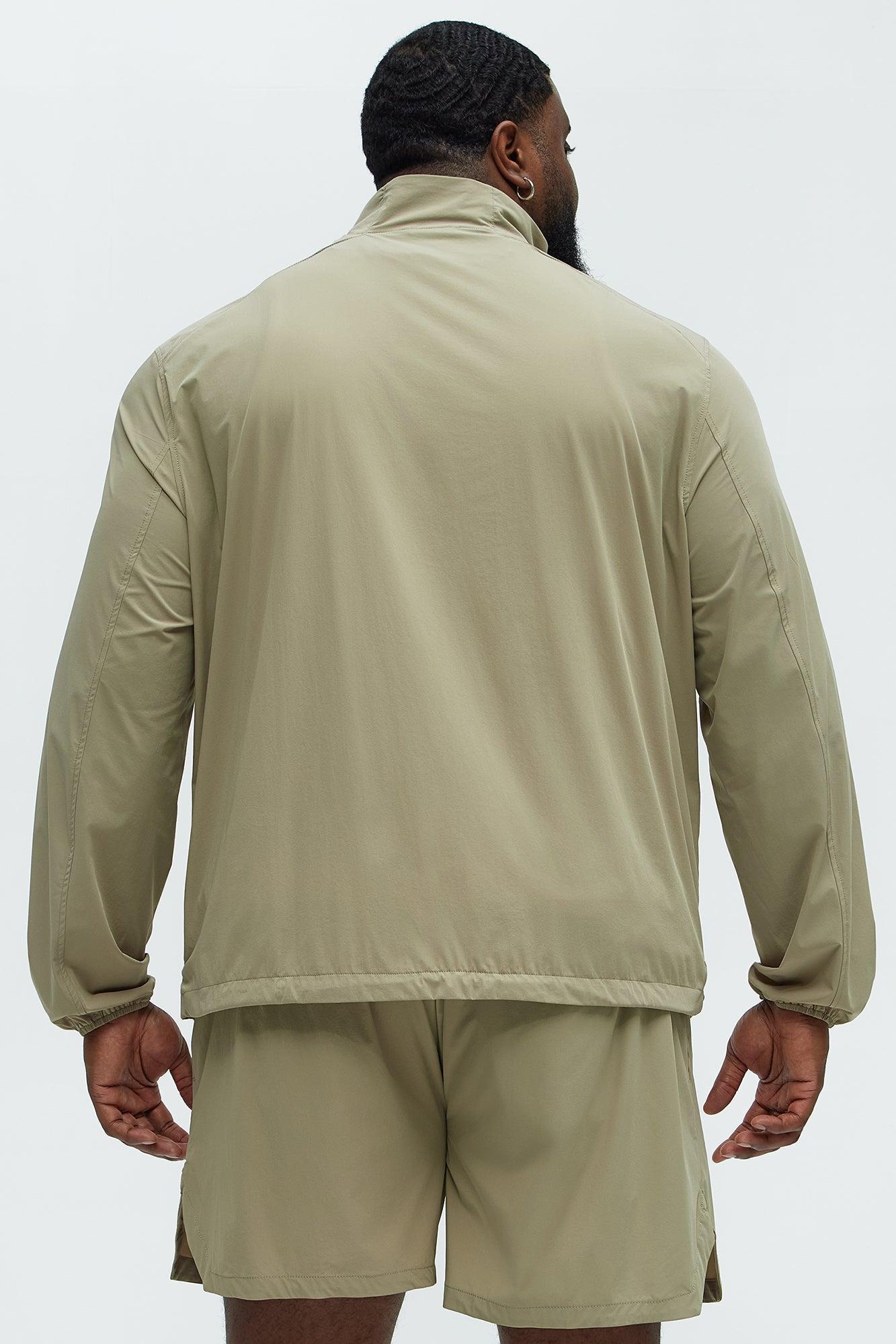 Lightweight Stretch Running Windbreaker Jacket - Taupe Product Image