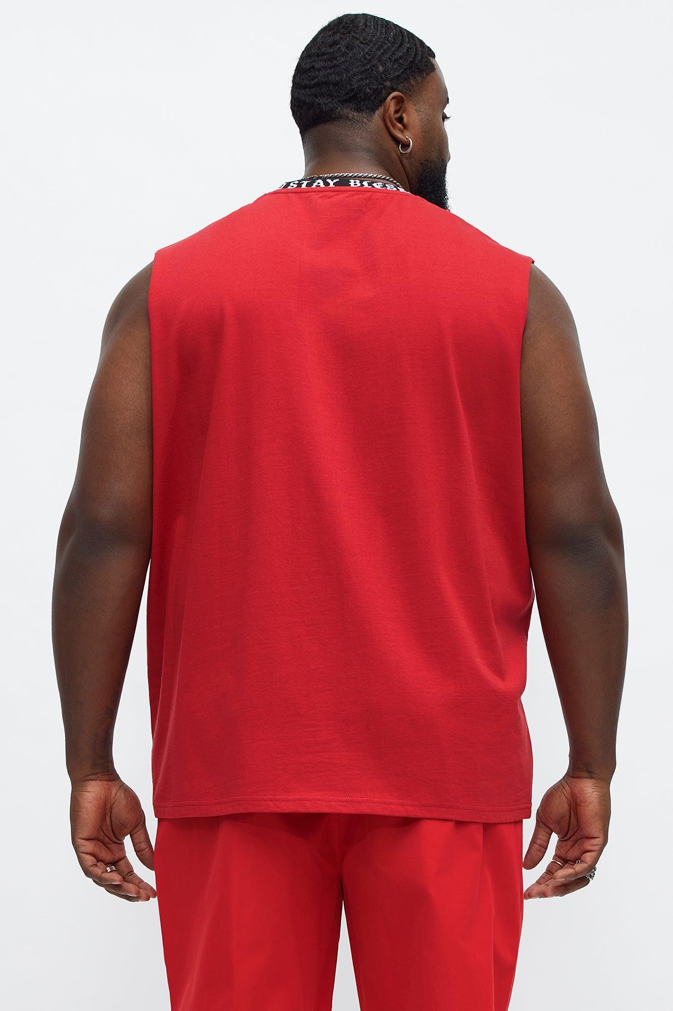 Muscle Stay Blessed Tank - Red Product Image