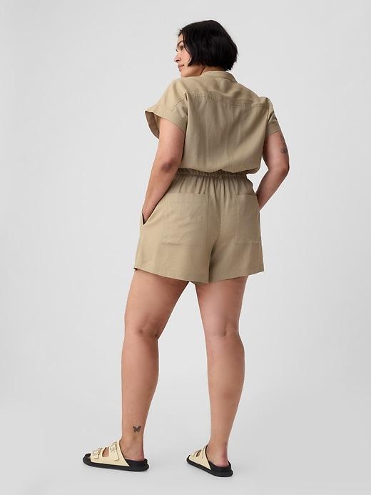 Linen-Blend Utility Romper Product Image