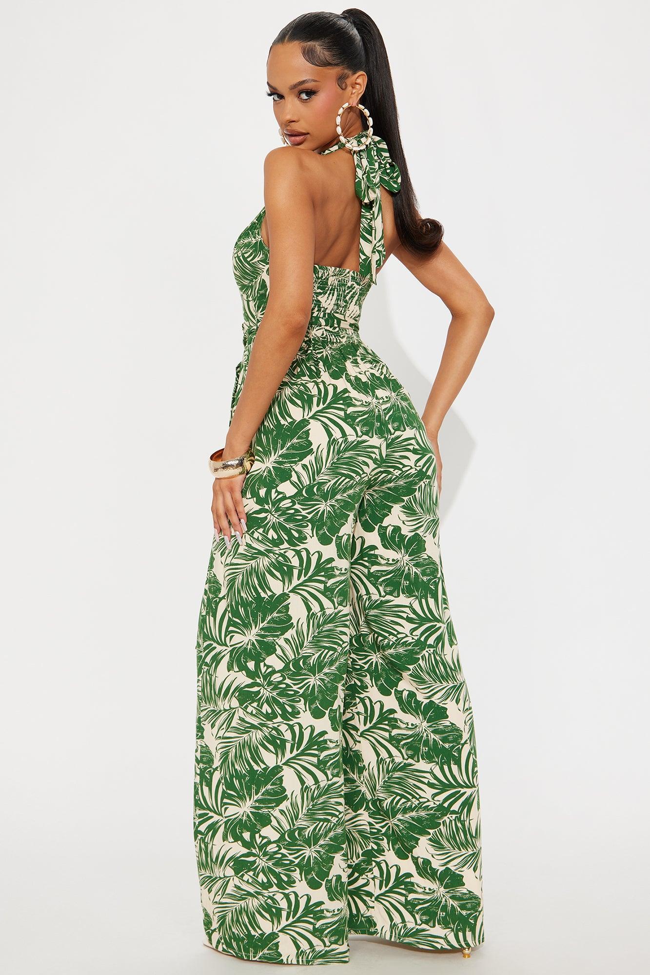 Chandani Rayon Blend Jumpsuit - Green/combo Product Image