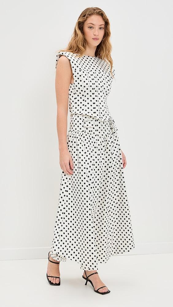GANNI Printed Double Satin Long Pocket Skirt | Shopbop Product Image