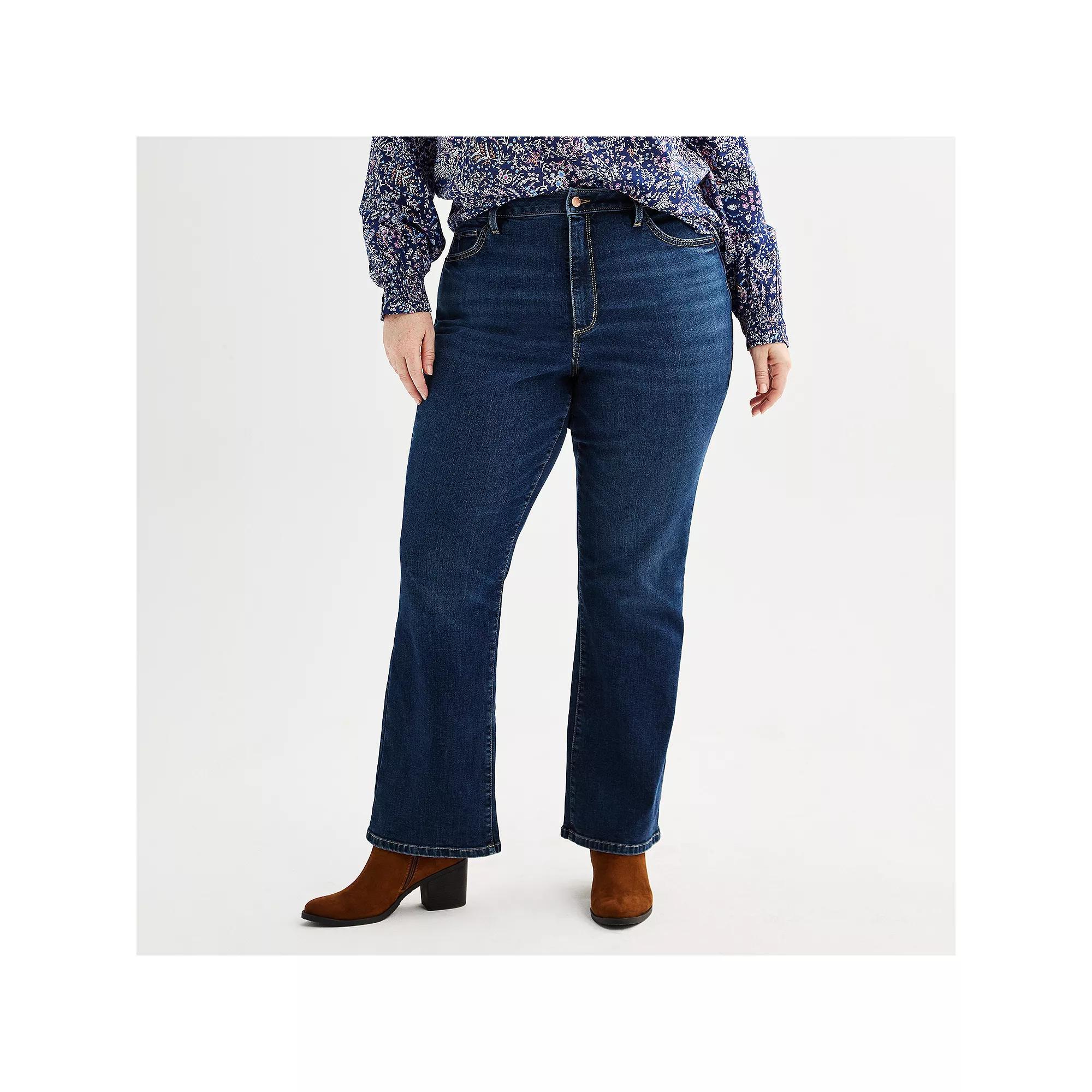 Plus Size Sonoma Goods For Life® High Rise Curvy Bootcut Jeans, Women's, Size: 16 W, Dark Blue Product Image