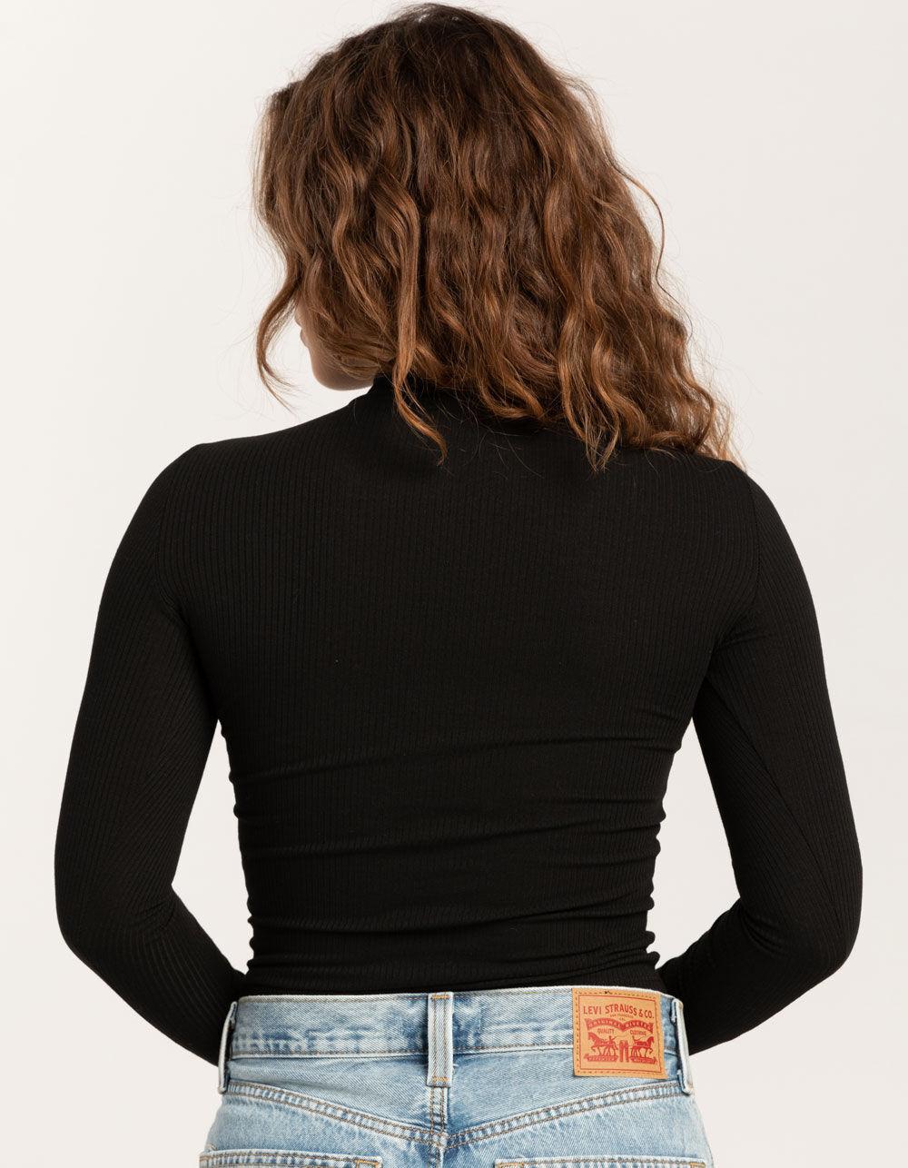 TILLYS Mock Neck Womens Long Sleeve Tee - ROSE Product Image