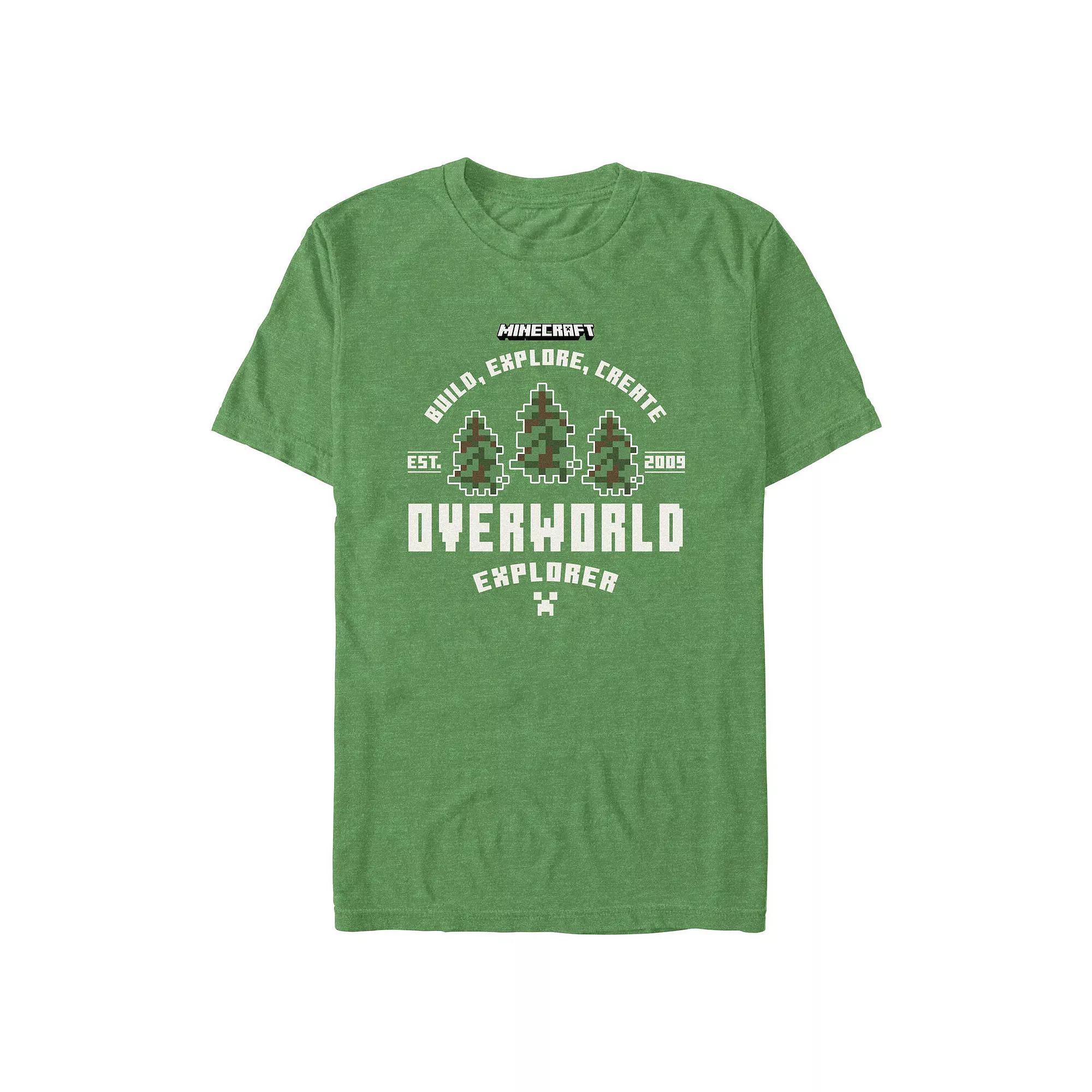 Big & Tall Minecraft Overworld Explorer Graphic Tee, Men's, Size: XXL Tall, Kelly Grey Product Image