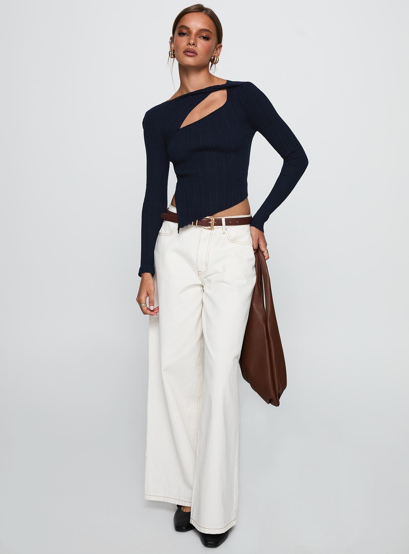 Ellara Long Sleeve Top Blue Product Image
