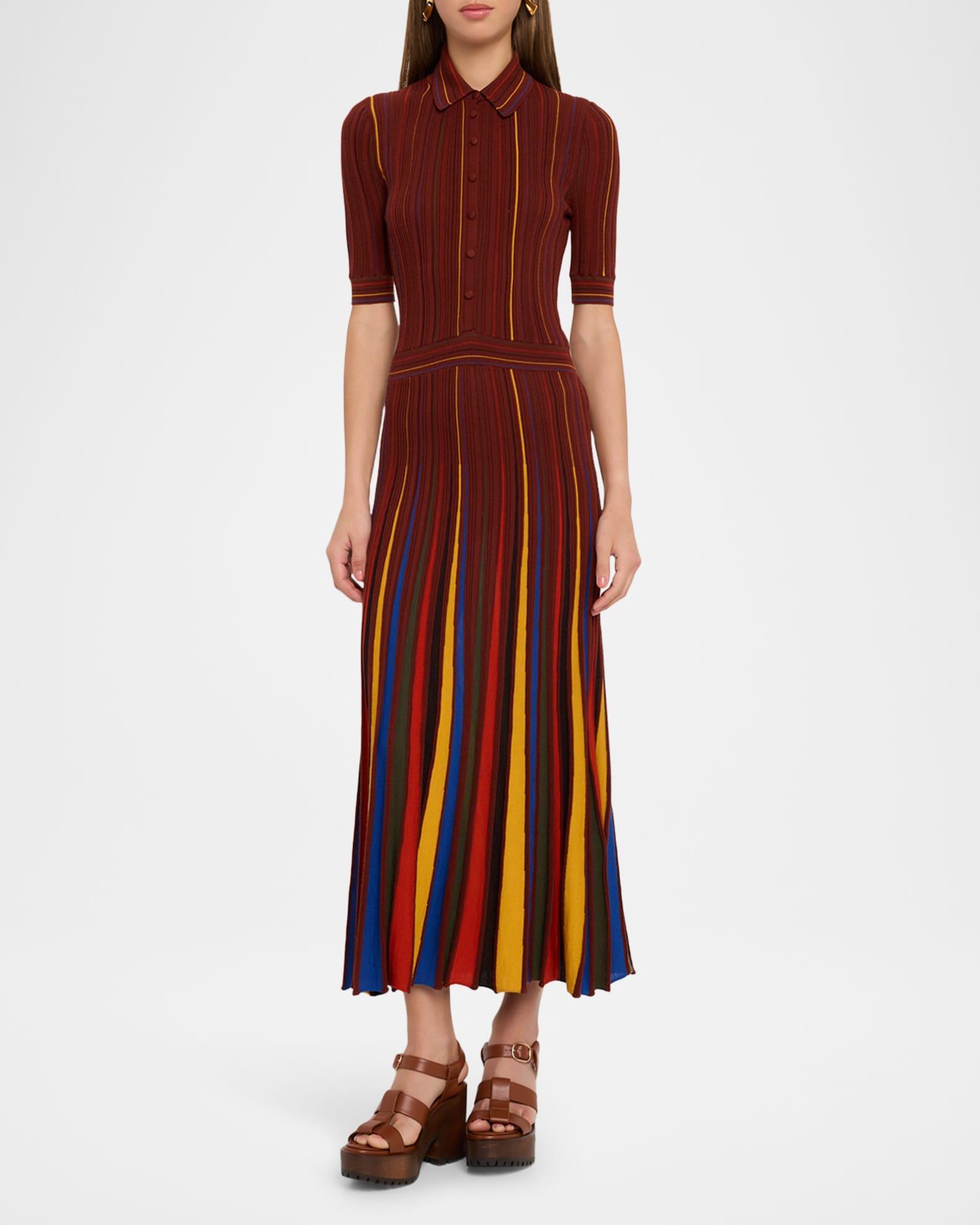 Calypso Pinstripe Merino Dress Product Image