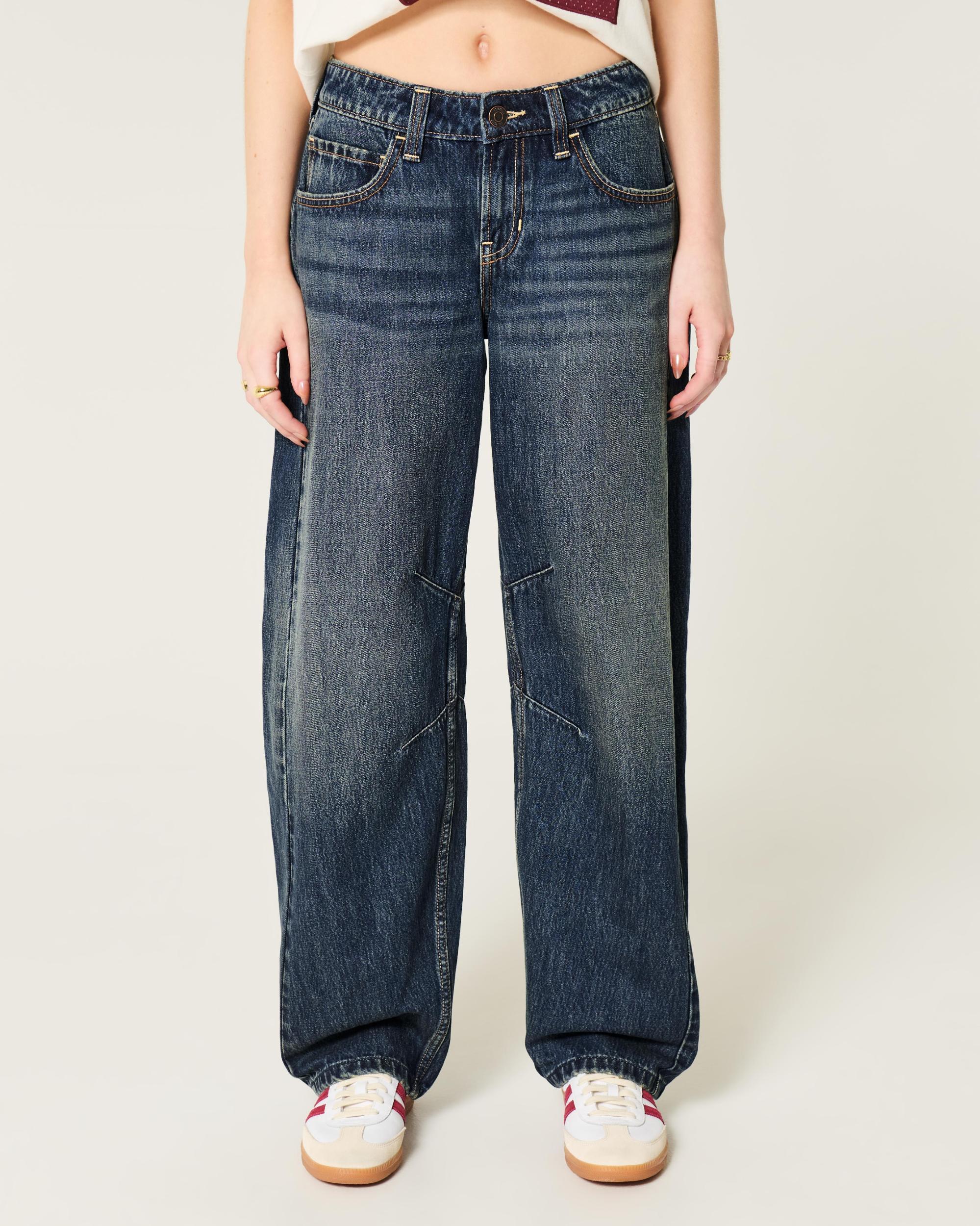 Low-Rise Light Wash Paint Splatter Barrel Jeans Product Image