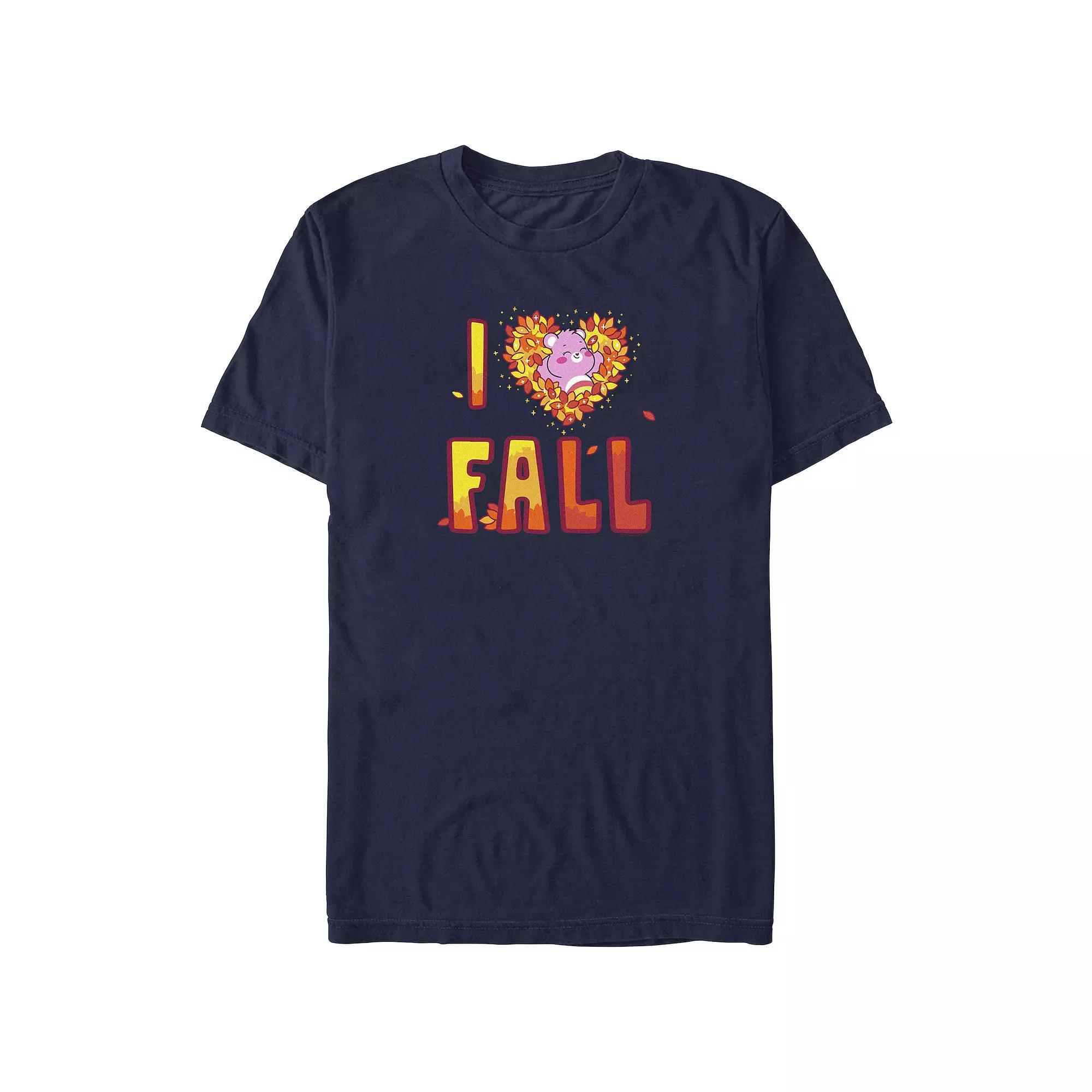 Mens Care Bears I Love Fall Graphic Tee Blue Product Image