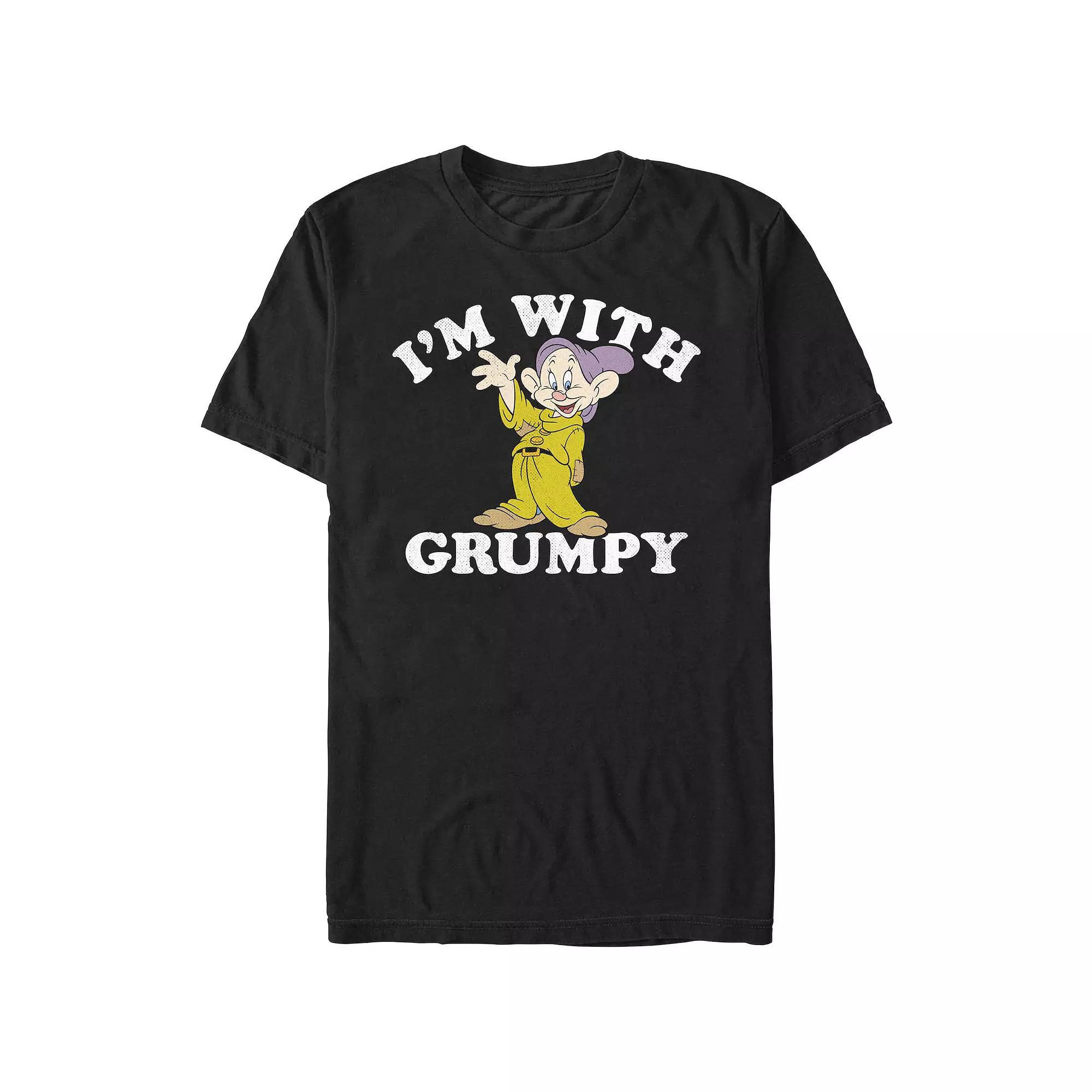 Men's Snow White And The Seven Dwarfs I'm With Grumpy Graphic Tee, Size: Large, Black Product Image