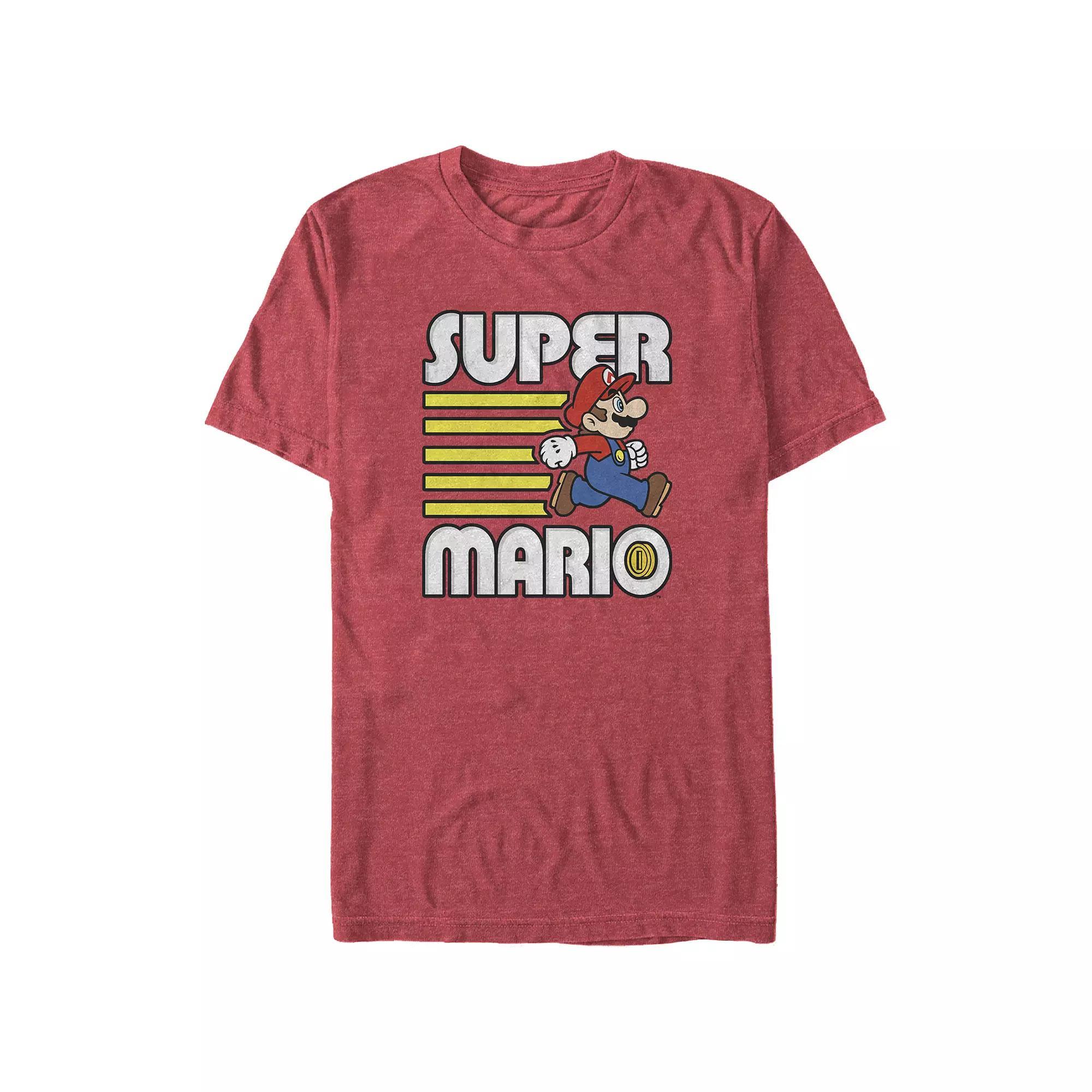 Big & Tall Super Mario Bros Classic Run Graphic Tee, Men's, Size: 4XL, Red Grey Product Image