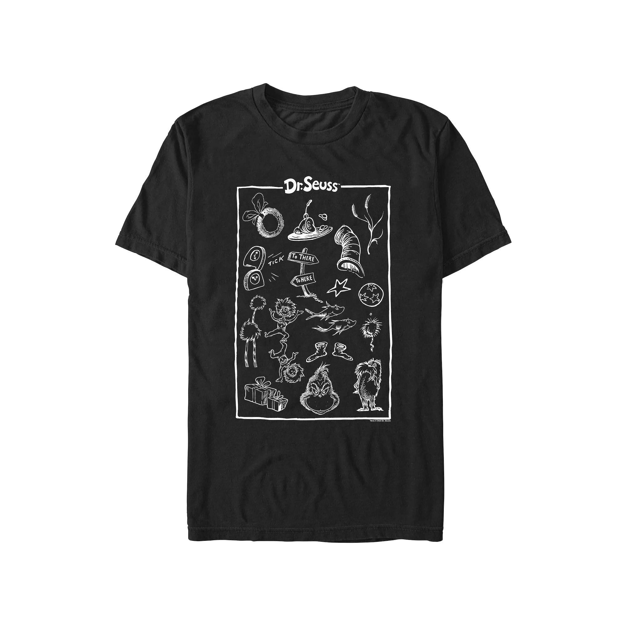 Men's Dr. Seuss Collection Graphic Tee, Size: Large, Black Product Image