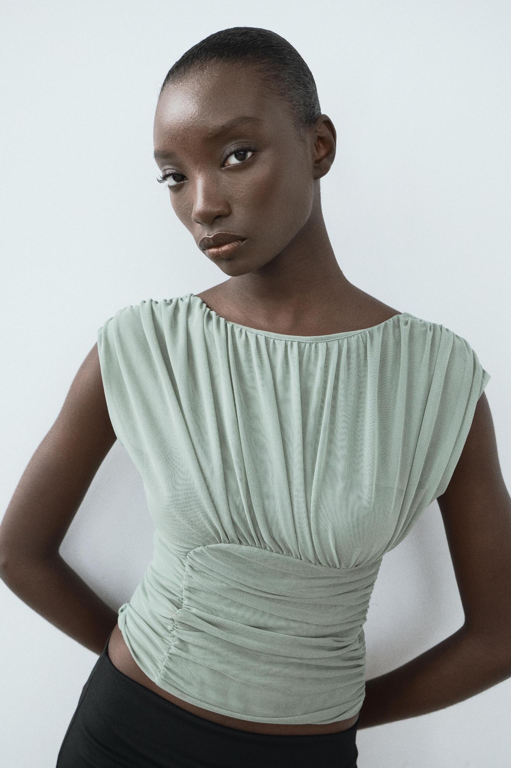 TULLE RUCHED TOP Product Image