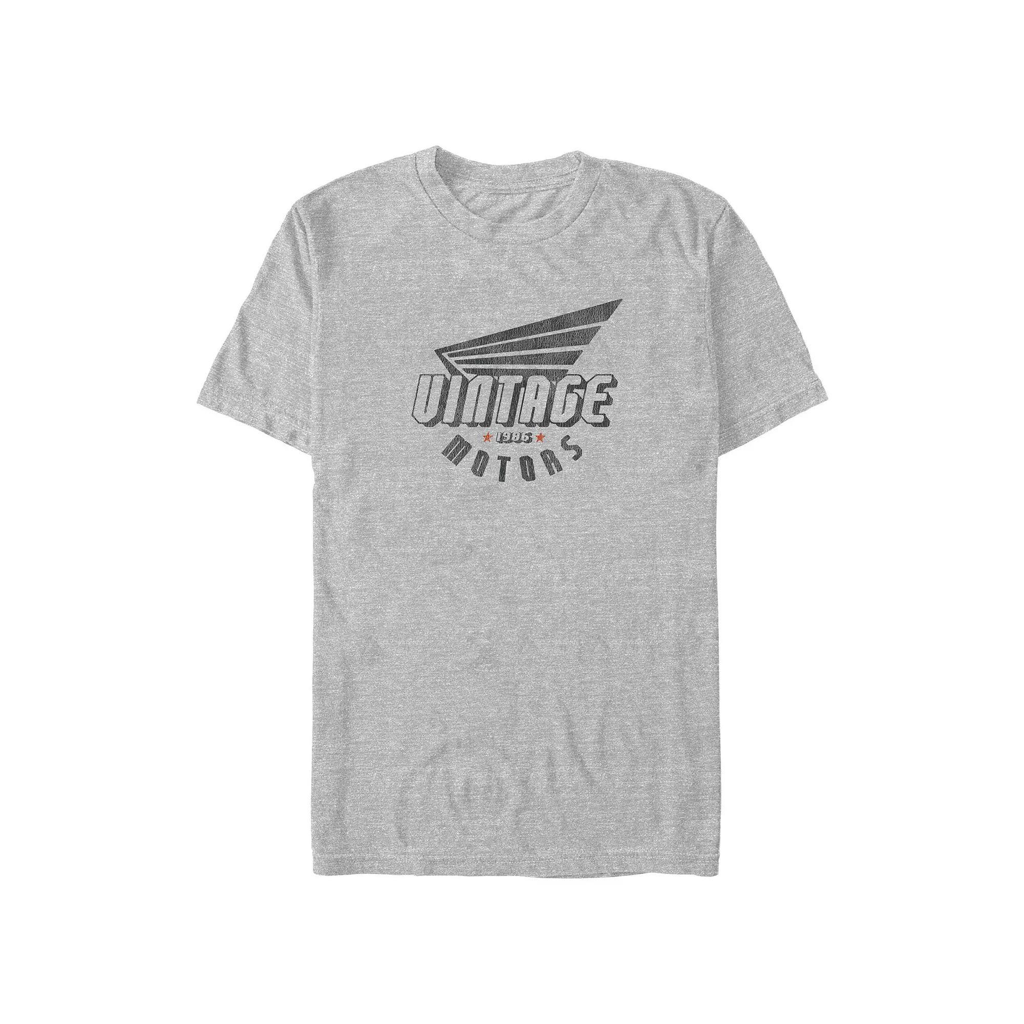 Big & Tall Vintage Motors Graphic Tee, Men's, Size: 4XL Tall, Athletic Grey Product Image
