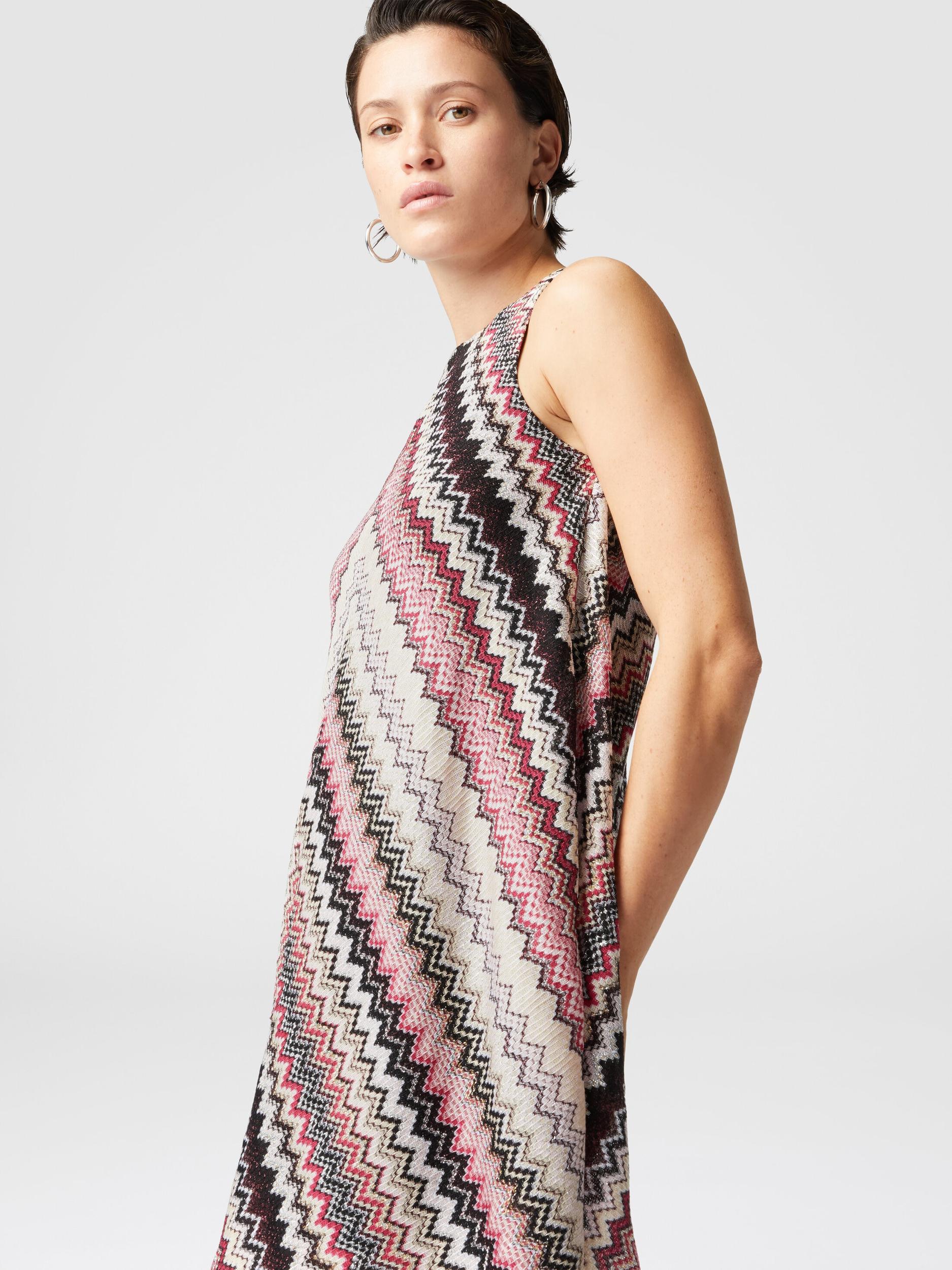A-line mini-dress with lamé serrated zigzag pattern Product Image