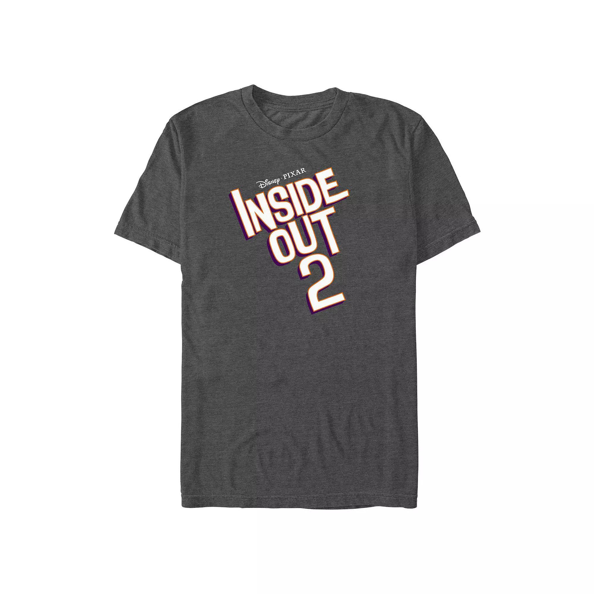 Men's Inside Out 2 Title Logo Graphic Tee, Size: Medium, Grey Heather Product Image