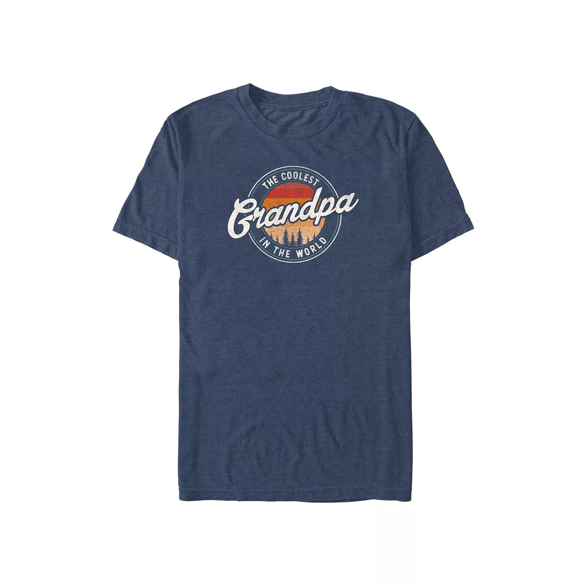 Big & Tall The Coolest Grandpa In The World Graphic Tee, Men's, Size: 3XL, Navy Grey Product Image
