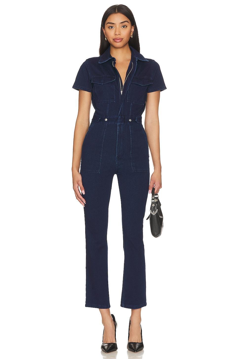 Womens Fit For Success Palazzo Denim Jumpsuit | | Good American by Khlo Kardashian Product Image