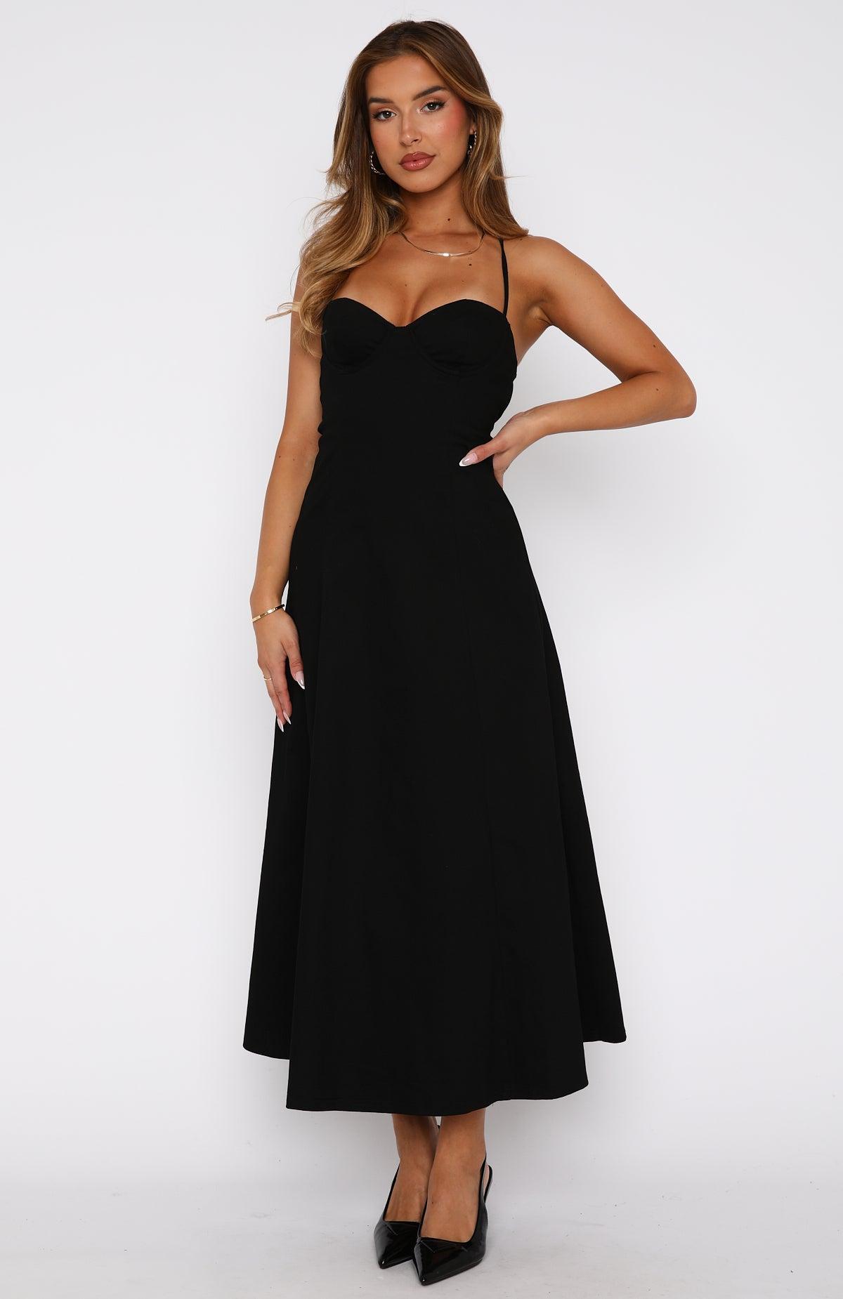 Wanna Be There Midi Dress Black Product Image