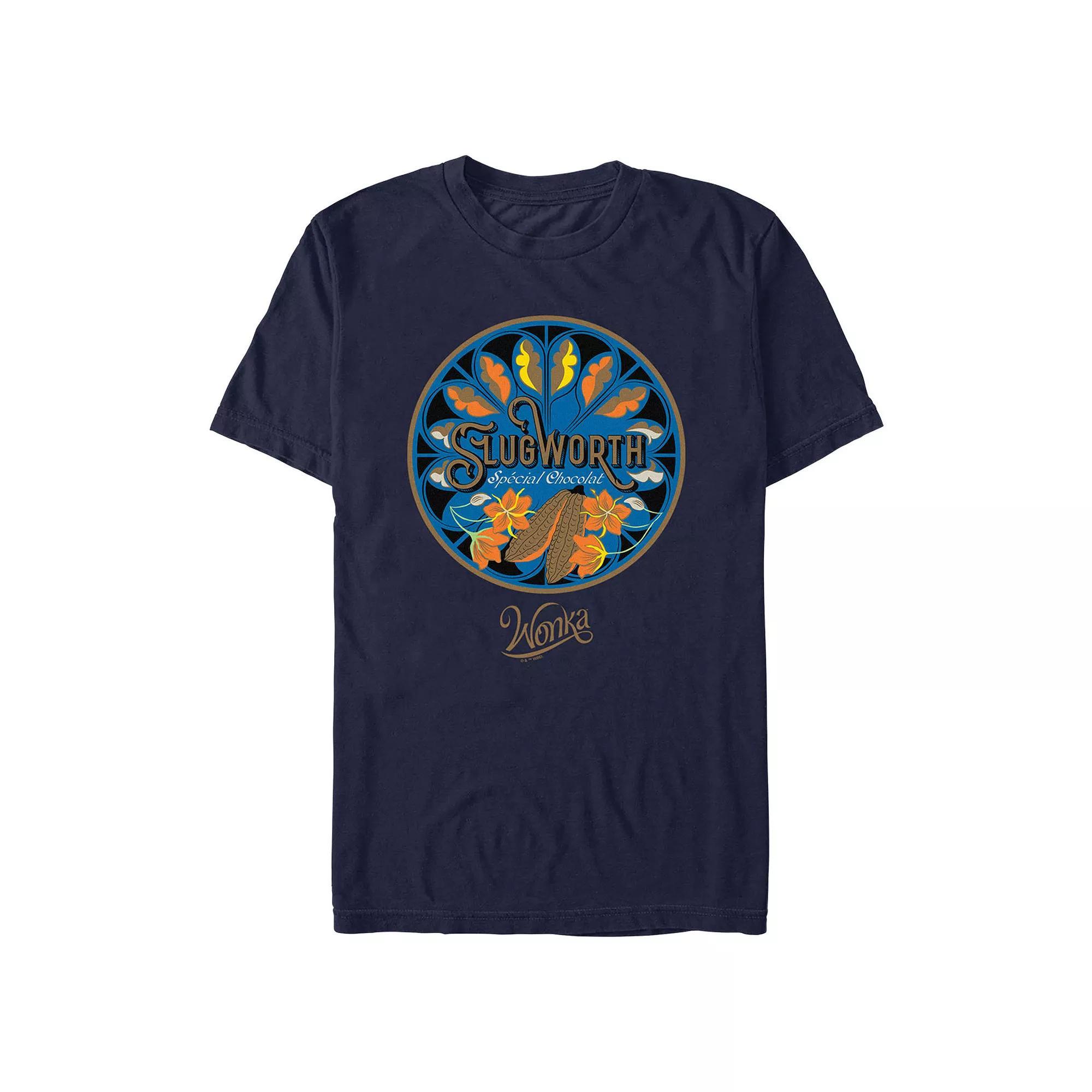 Men's Wonka Slugworth Chocolate Logo Graphic Tee, Size: XS, Blue Product Image