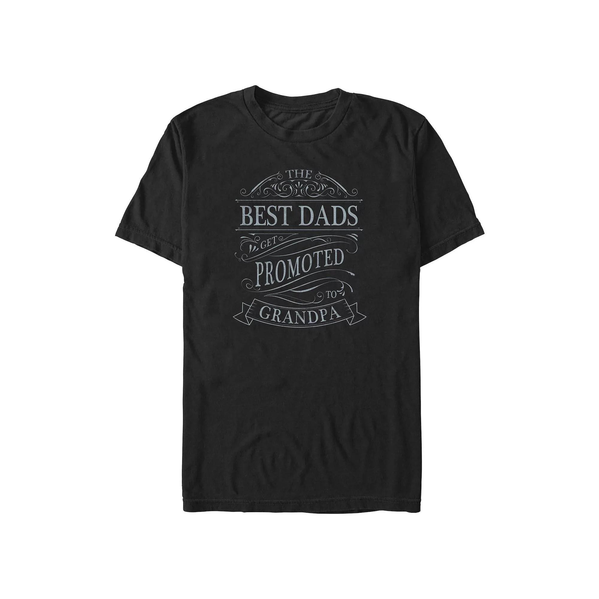Big & Tall The Best Dads Get Promoted To Grandpa Graphic Tee, Men's, Size: XL Tall, Black Product Image