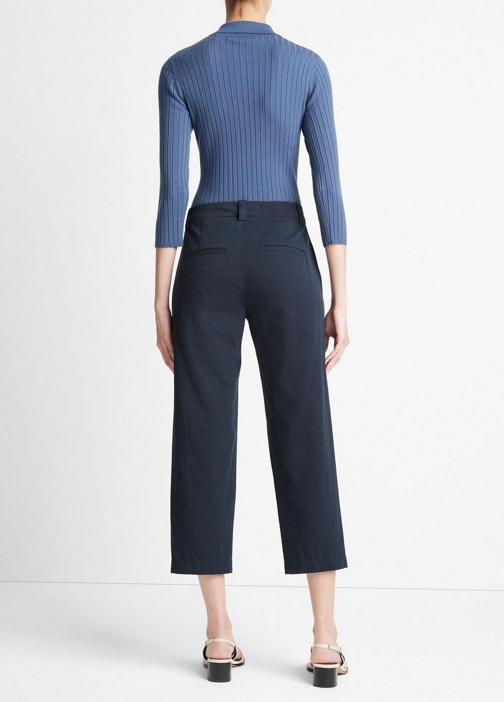 Low-Rise Washed Cotton Crop Pant Product Image