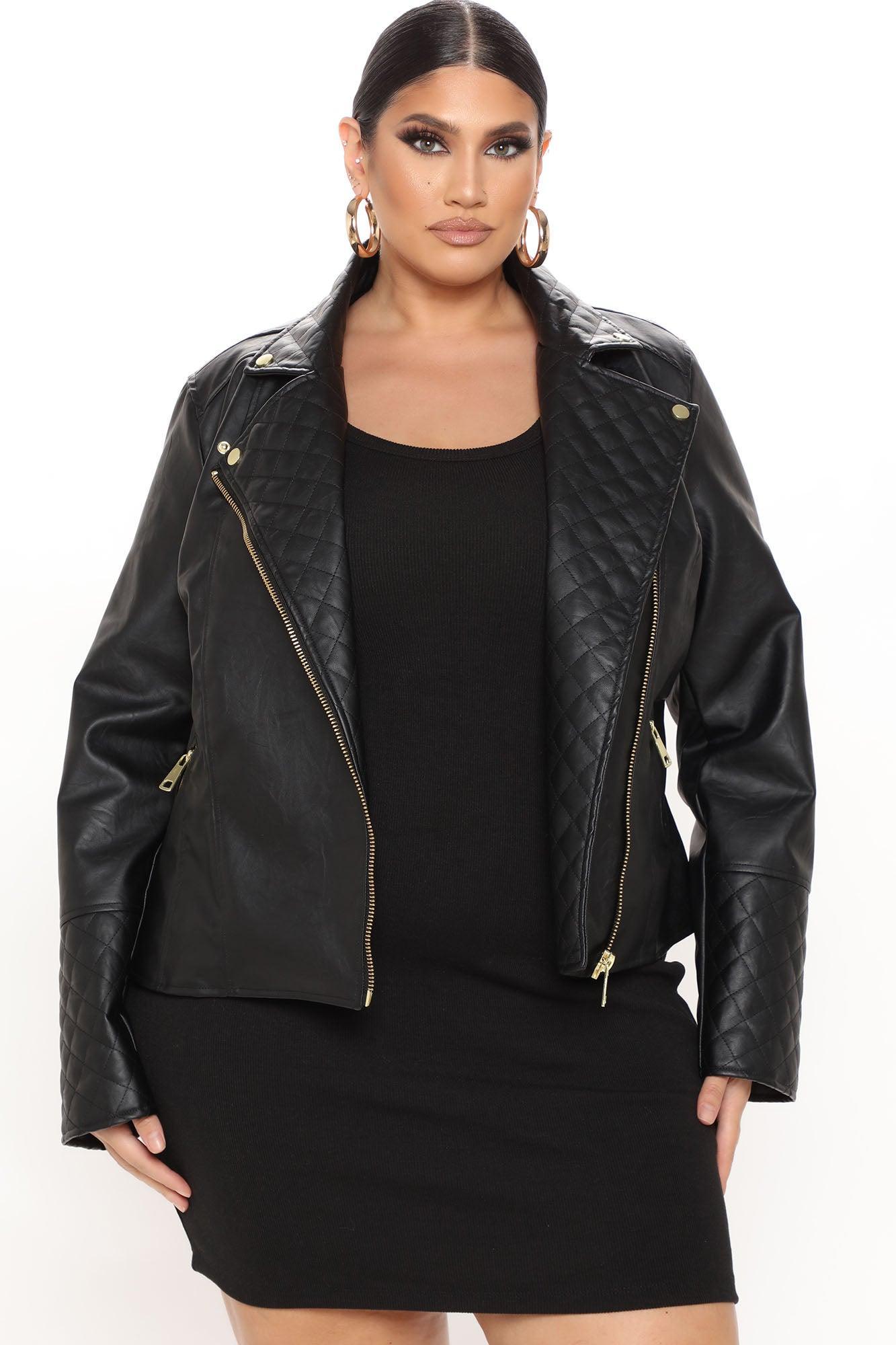 Out For A Ride Vegan Leather Moto Jacket - Black Product Image