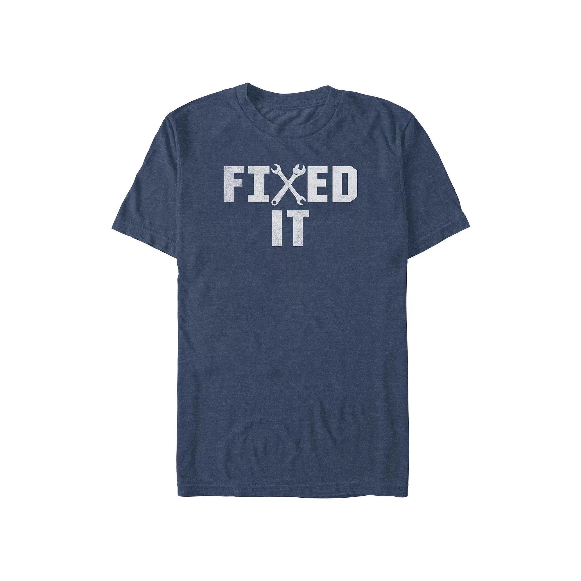 Big & Tall Fixed It Graphic Tee, Men's, Size: 4XL Tall, Navy Grey Product Image