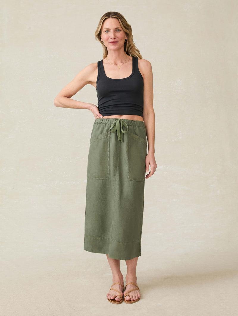 Topanga Drape Utility Skirt - Thyme Product Image