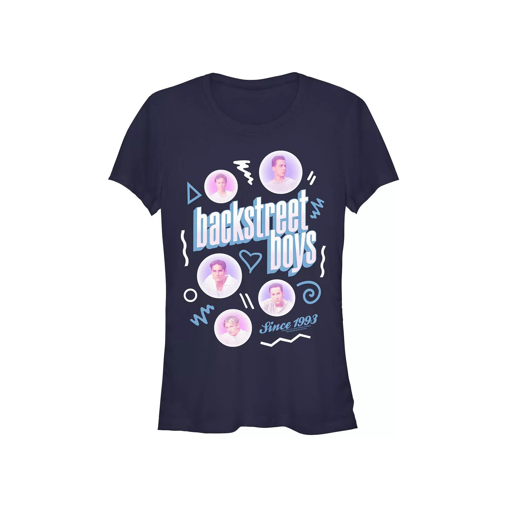 Juniors' Backstreet Boys Since 1993 Face Badges Graphic Tee, Women's, Size: Small, Blue Product Image