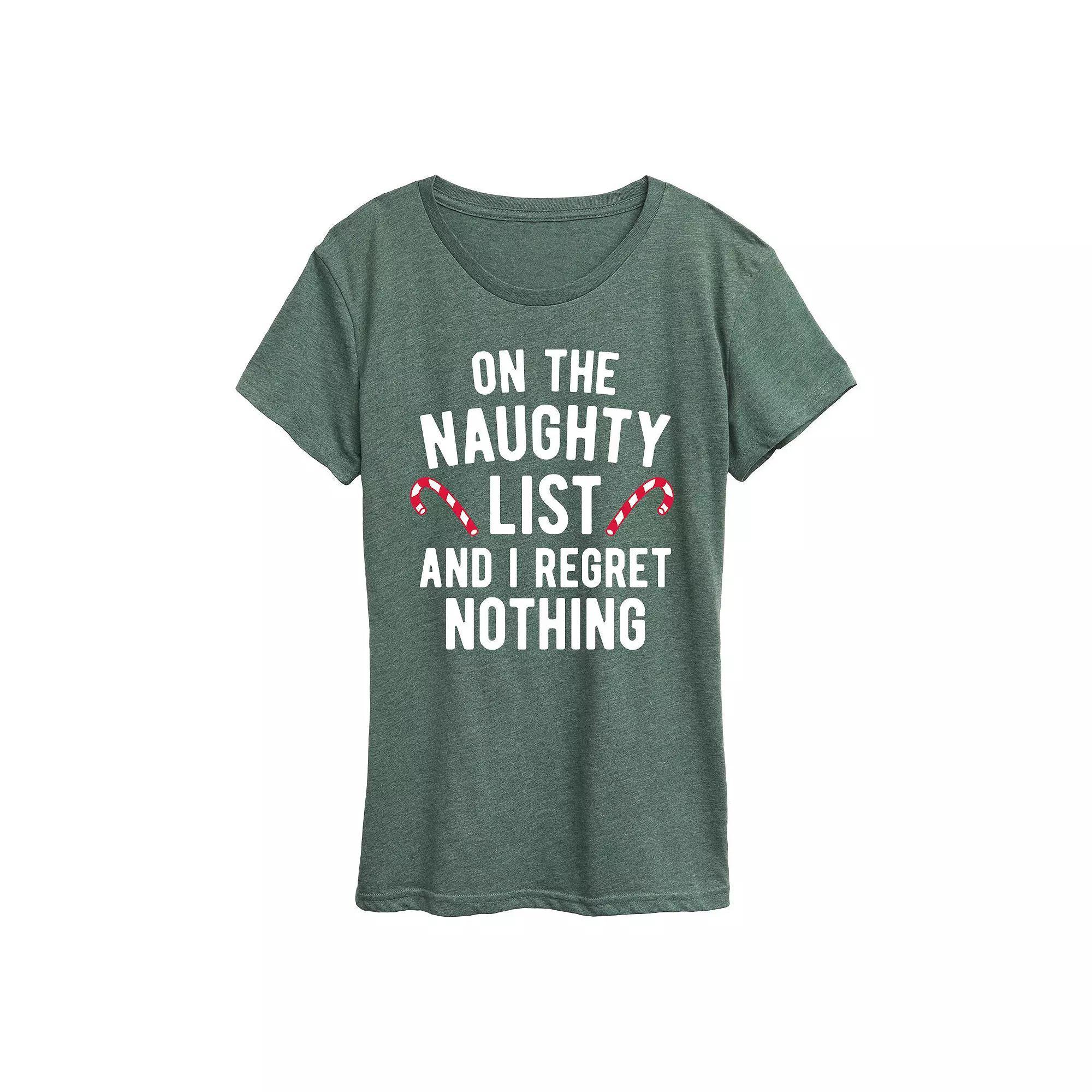 Womens On The Naughty List Graphic Tee, Girls Product Image