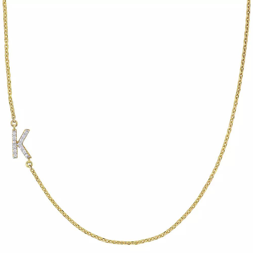 Stella Grace 14k Gold Diamond Accent Initial Necklace, Women's, Size: 18" Product Image