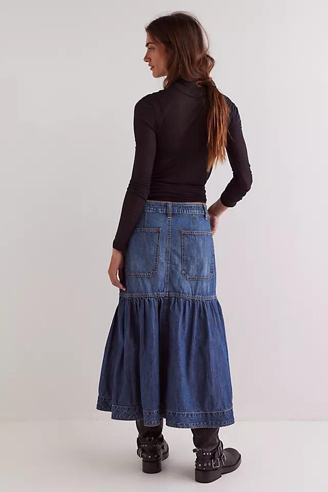 We The Free Now And Then Denim Midi Skirt Product Image