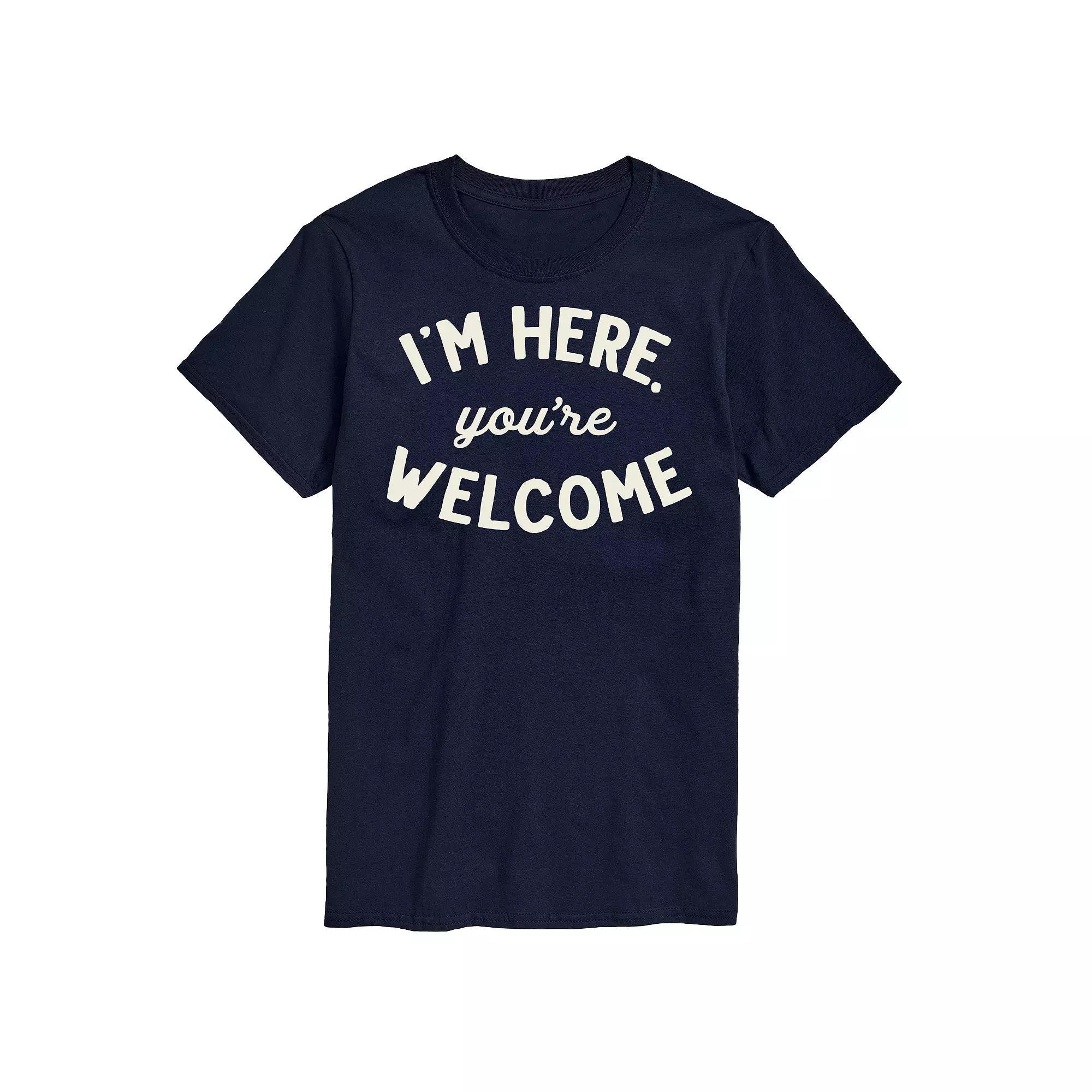 Big & Tall Im Here Youre Welcome Graphic Tee, Mens Blue Product Image