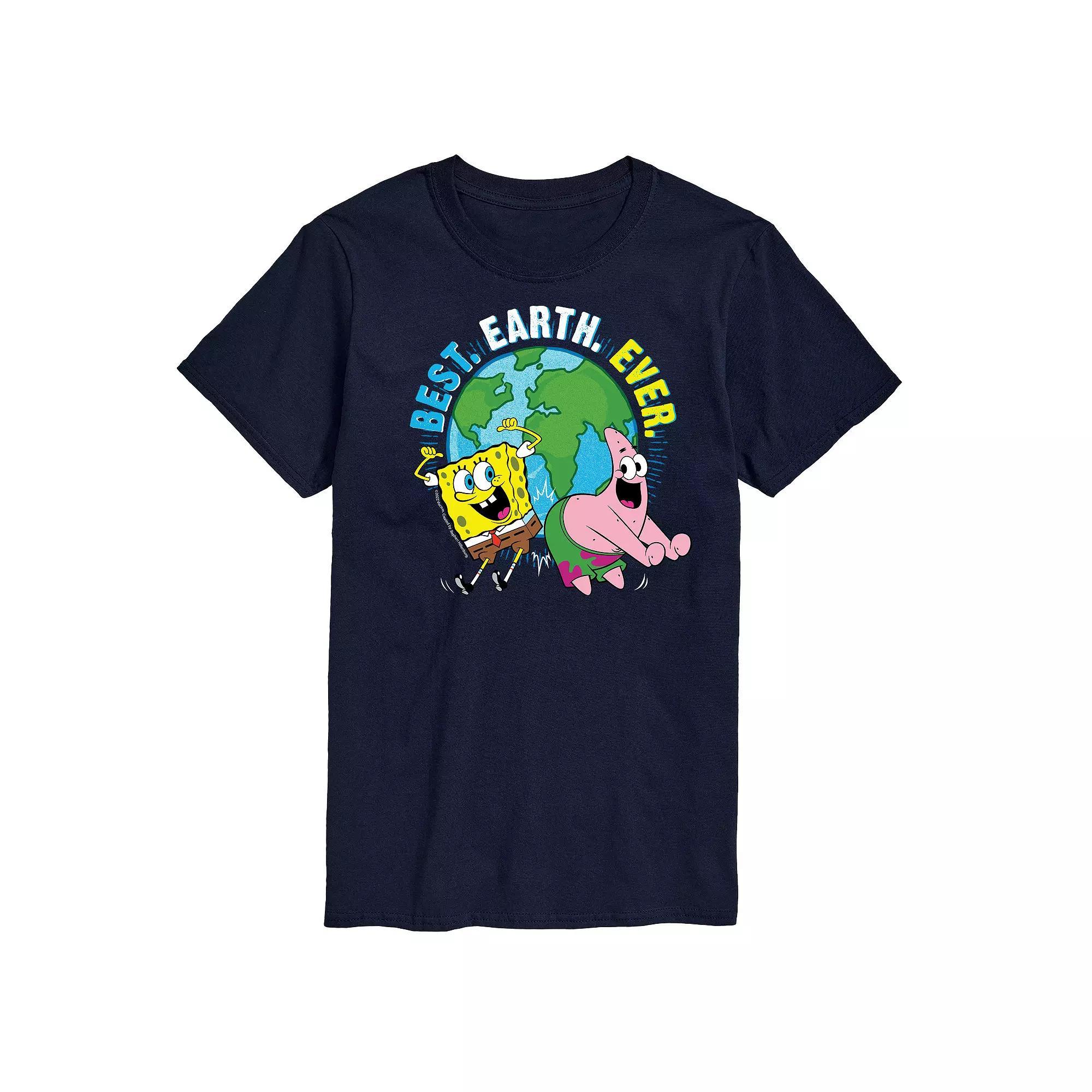 Big & Tall Nickelodeon SpongeBob SquarePants Best Earth Ever Graphic Tee, Mens Blue Product Image