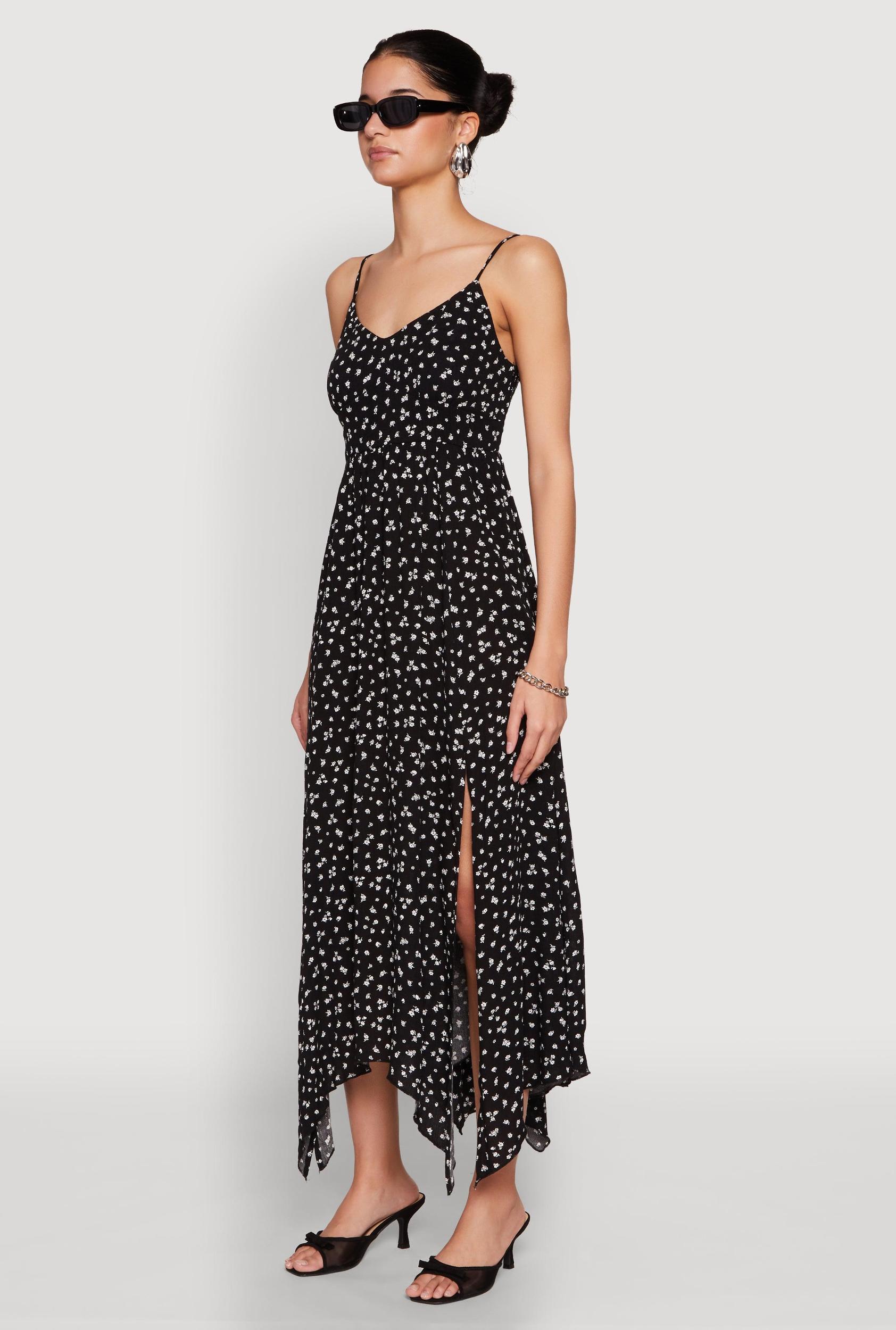 Womens Floral Print Slit Hem Maxi Dress Product Image