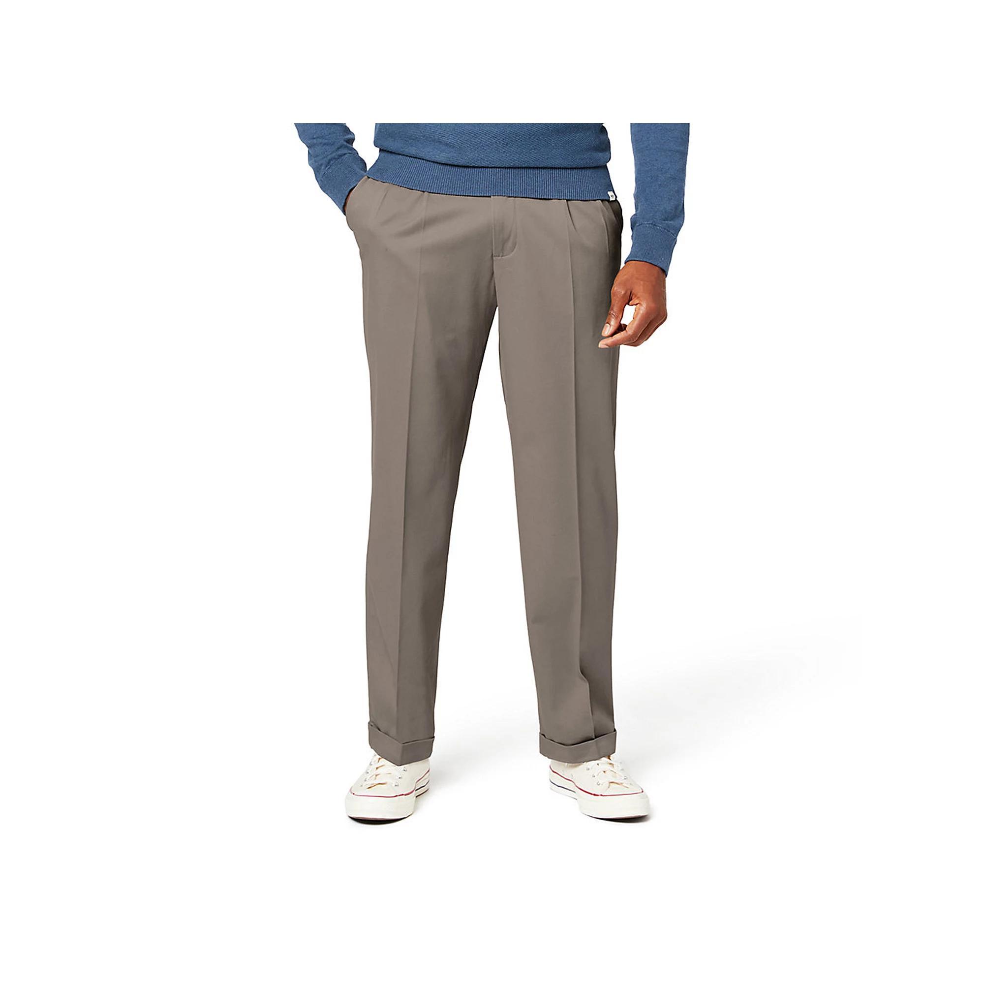 Mens Dockers Relaxed Fit Comfort Stretch Pleated Cuffed Khaki Pants Product Image
