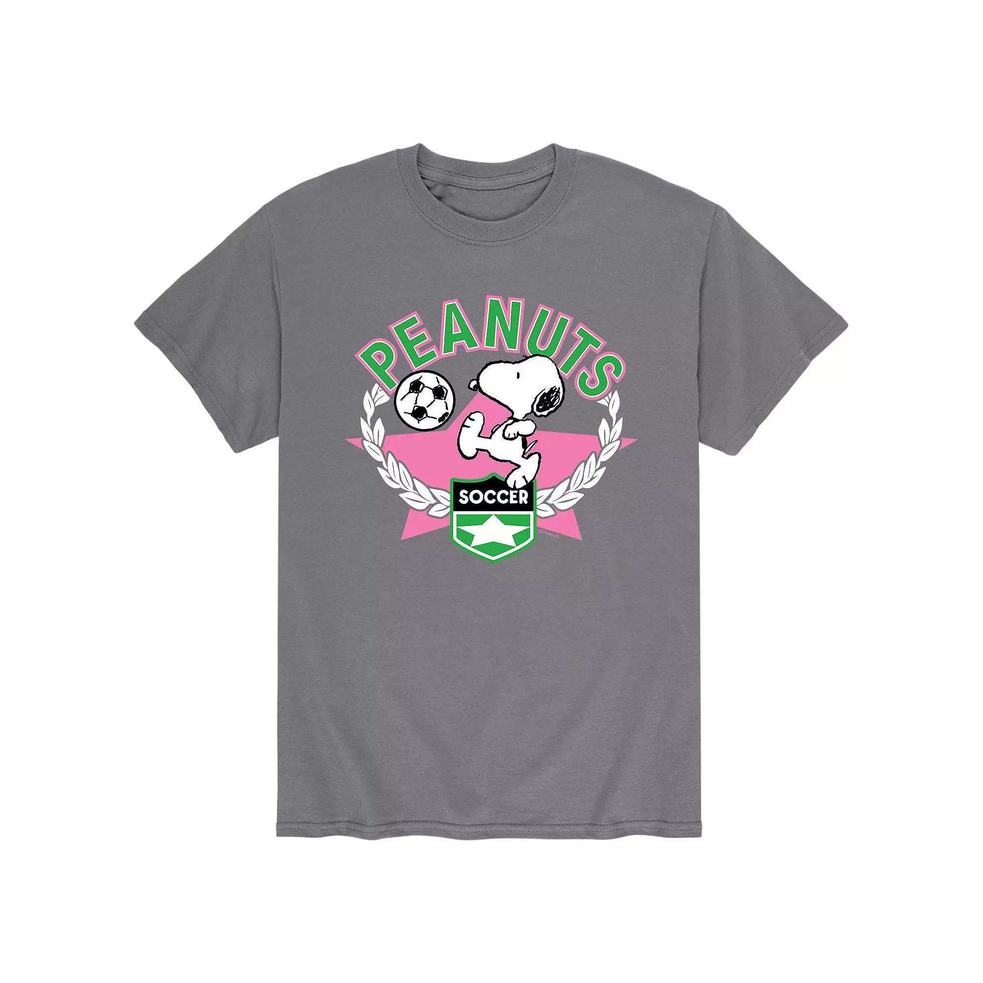 Mens Peanuts Soccer Tee Grey Product Image