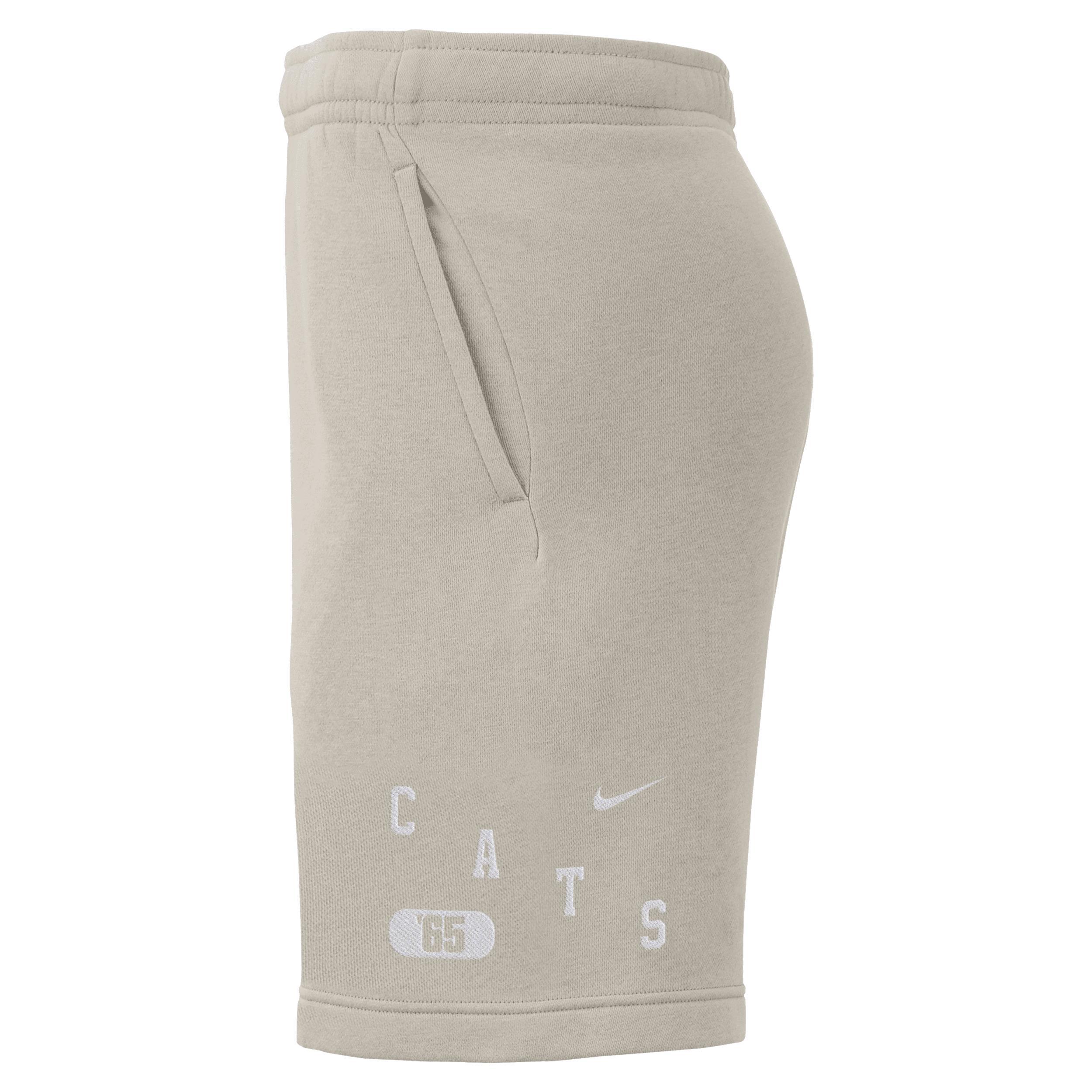 Men's Nike Cream Kentucky Wildcats Fleece Shorts, Size: 2XL, Beige Product Image