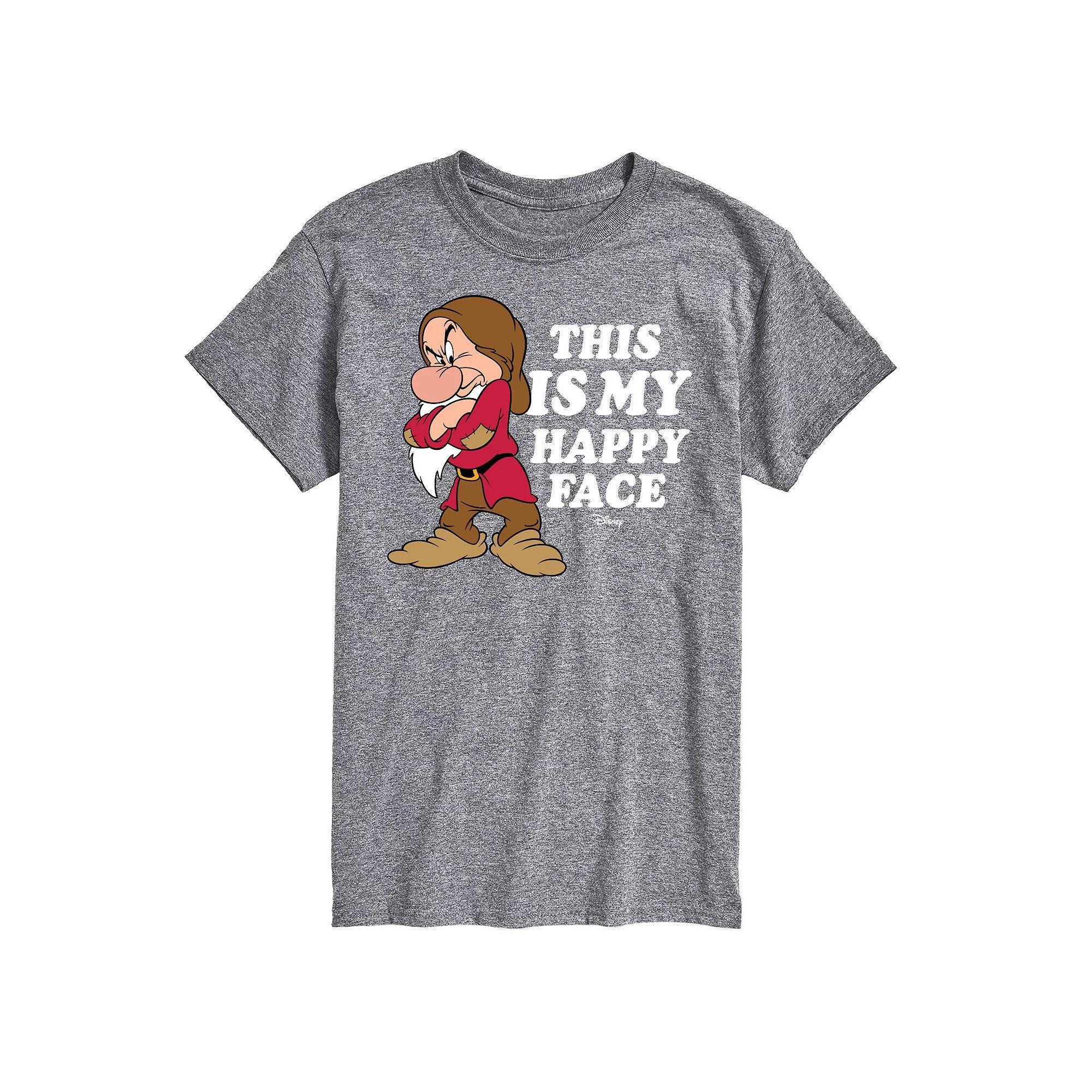 Disney Princess Big & Tall Grumpy Happy Face Graphic Tee, Men's, Size: 4XL Tall, Black Product Image