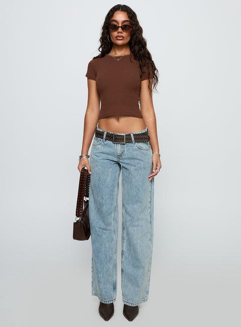 Baseline Scoop Rib Tee Chocolate Product Image