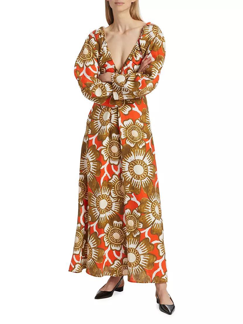 Ophelia Floral V-Neck Maxi Dress Product Image