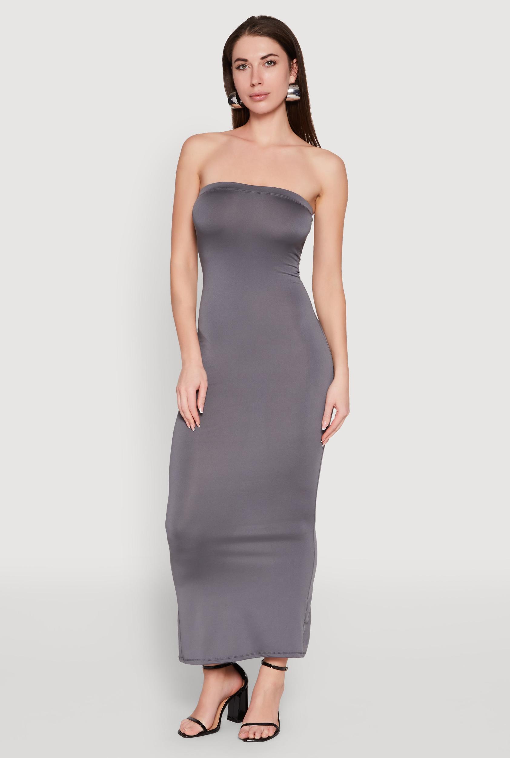 Womens Slit Back Maxi Tube Dress Product Image